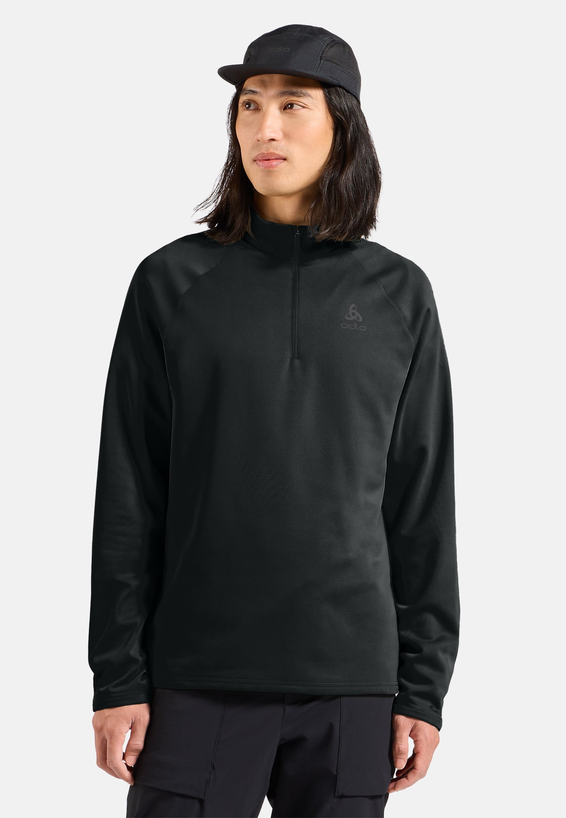 Odlo Besso Mid Layer mit Halbreissverschluss für Herren, M, schwarz