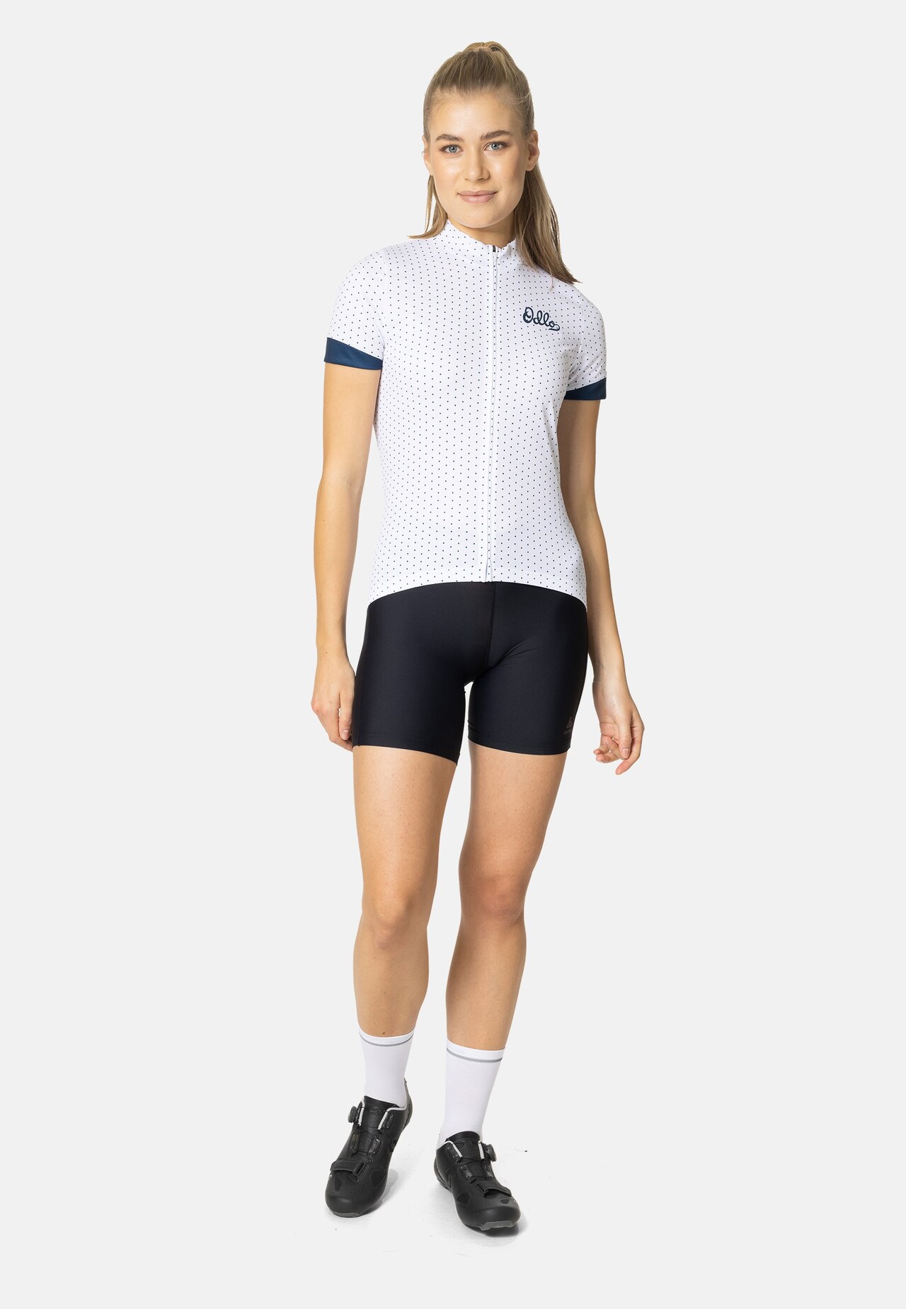 Maglia da ciclismo Essential con stampa a collo alto e zip intera