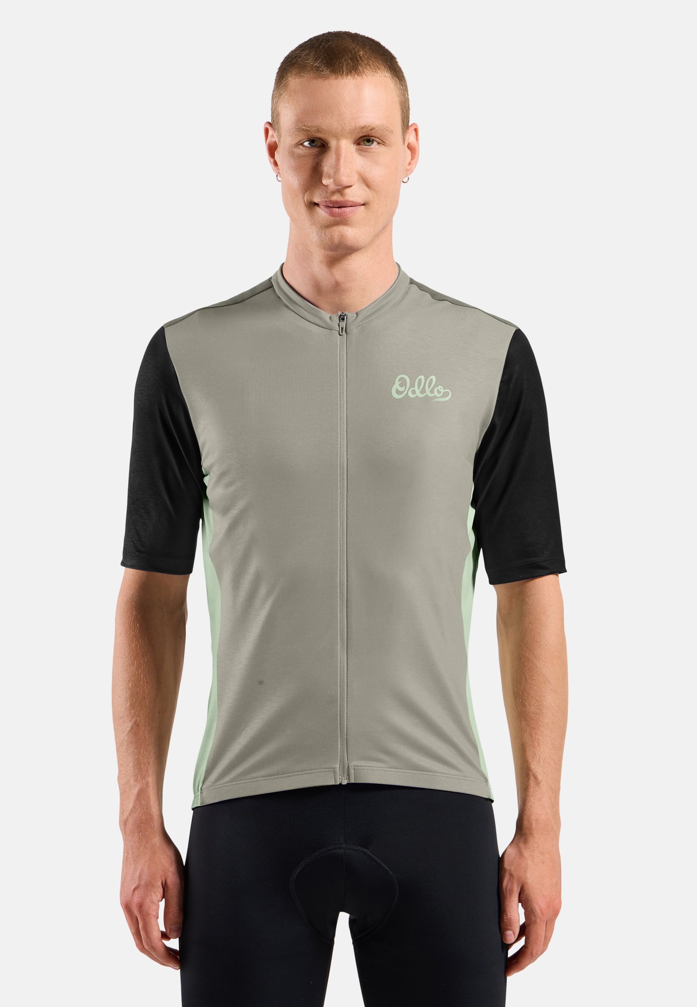 Odlo Essentials Radtrikot mit Reissverschluss und Vintage-Print für Herren, XXL, beige