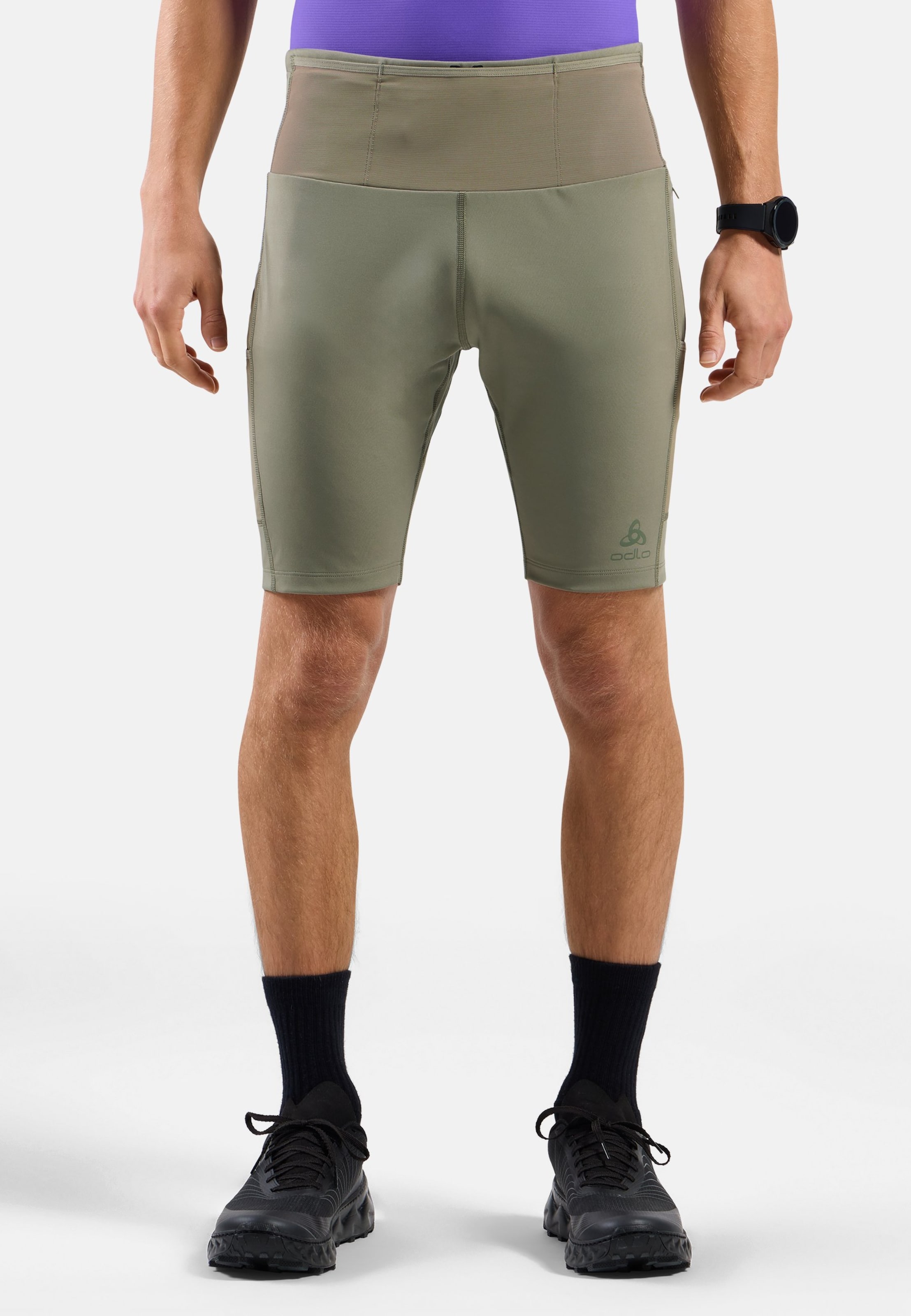 Odlo Kurze X-Alp Cargo-Trailrunning-Tights für Herren, L, grün