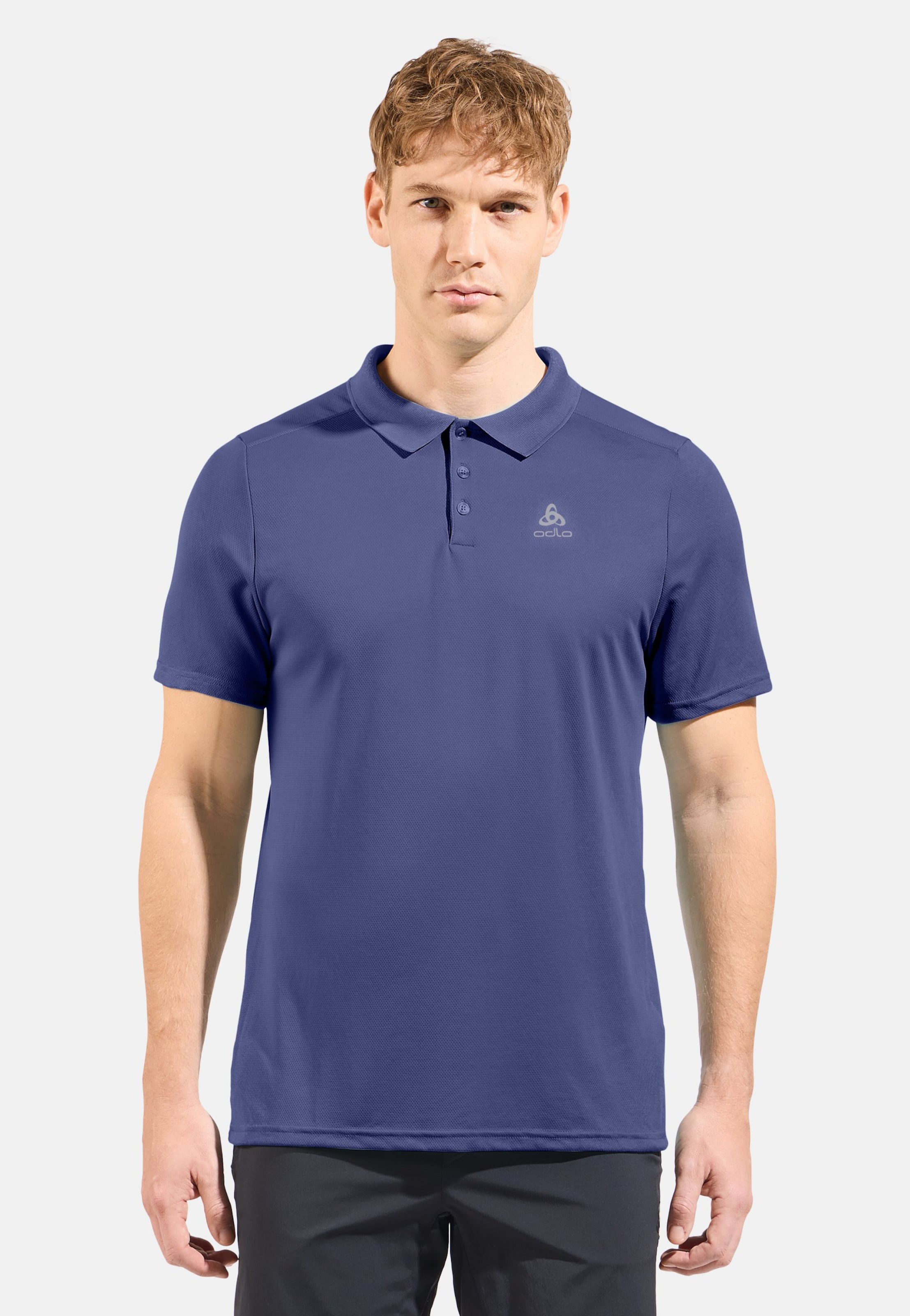 Odlo F-Dry Poloshirt für Herren - Wandern, Casual Comfort - blau, L