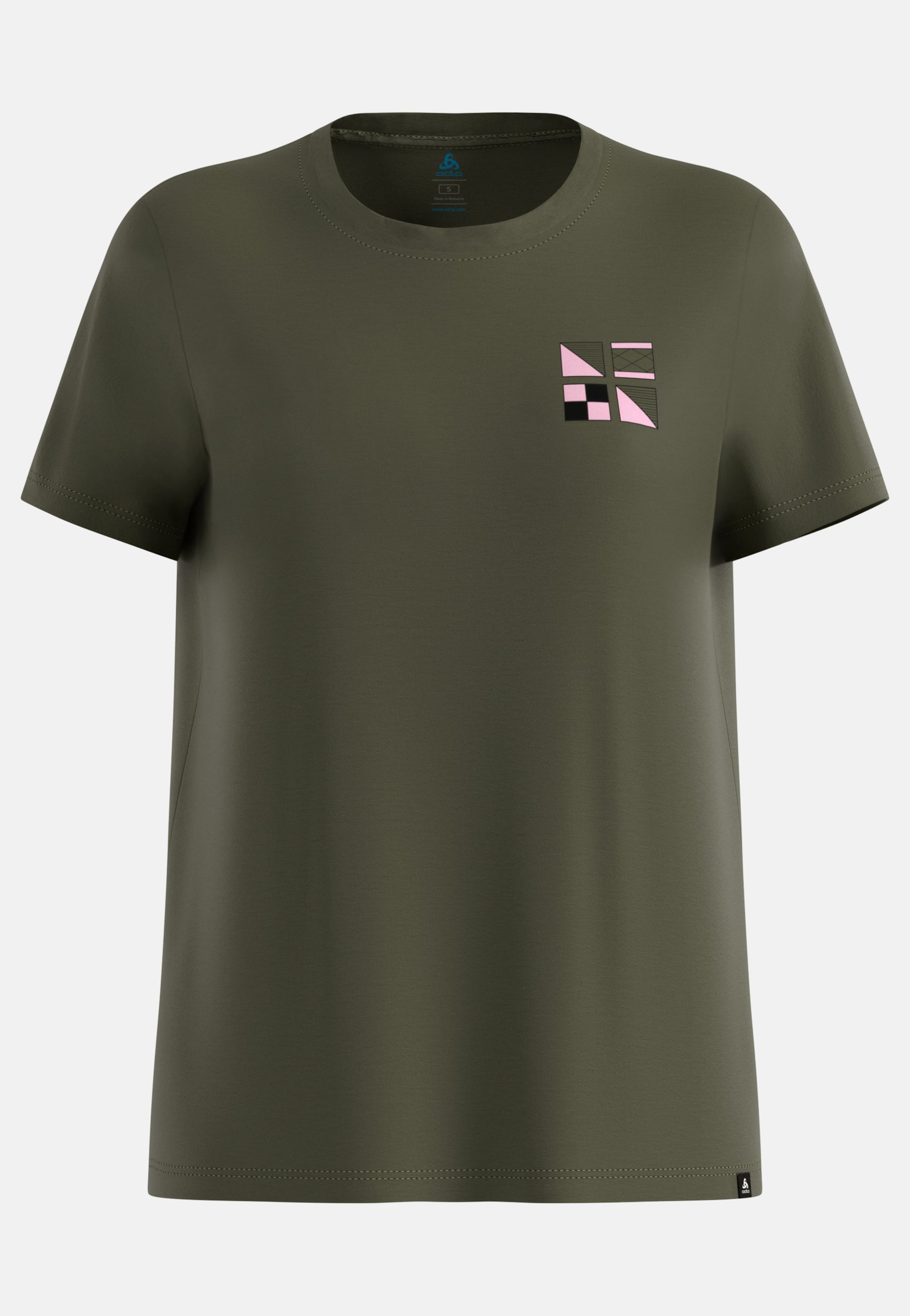 Odlo Ascent Nautical Flags T‑Shirt aus Baumwollmix für Damen, L, beige