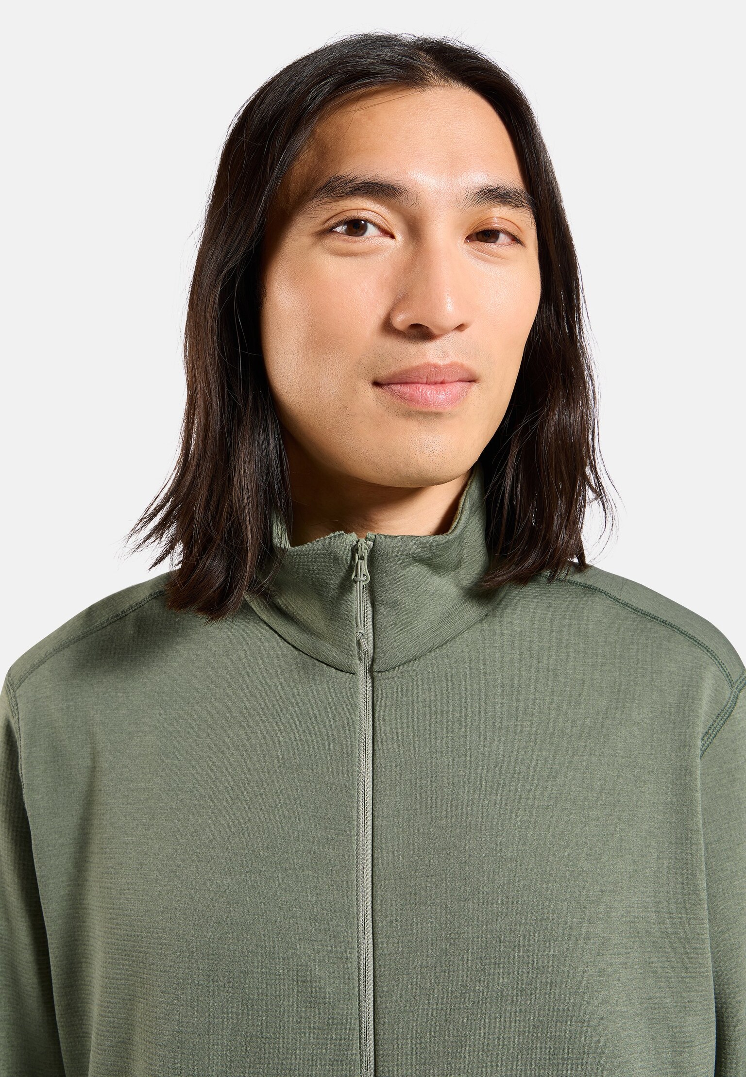 Mid layer multisport Essentials in pile con lavorazione a reticolo a zip intera