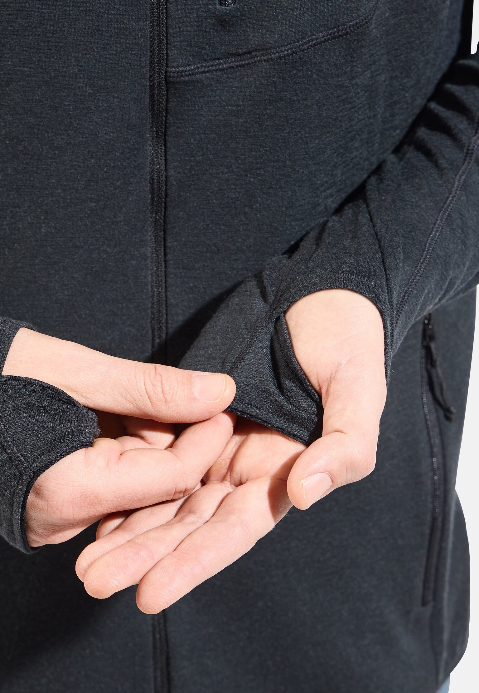 Mid layer micro Ascent Performance Wool 125 con cappuccio e zip