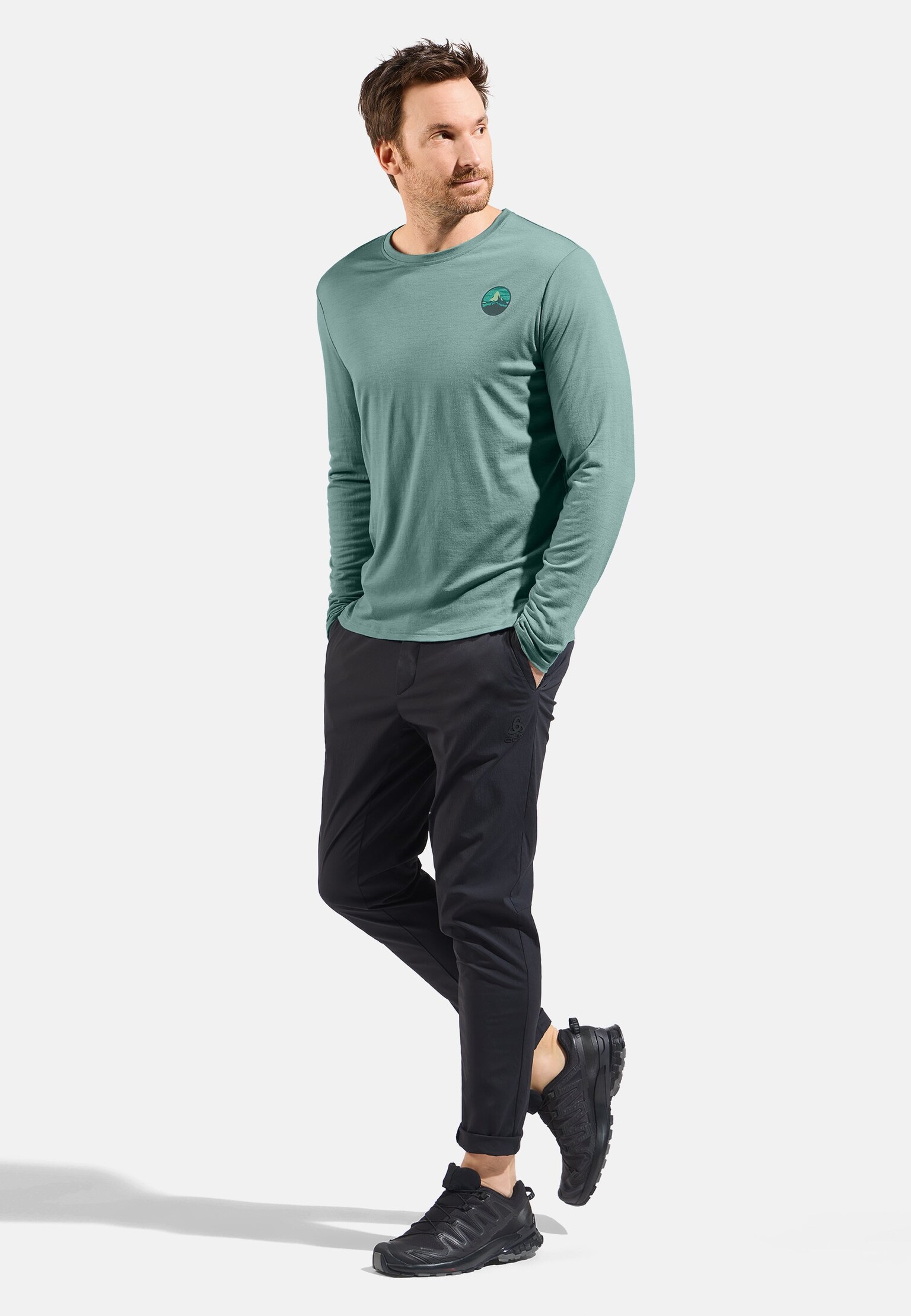 Ascent Merino 160 Langarmshirt mit Matterhorn-Motiv