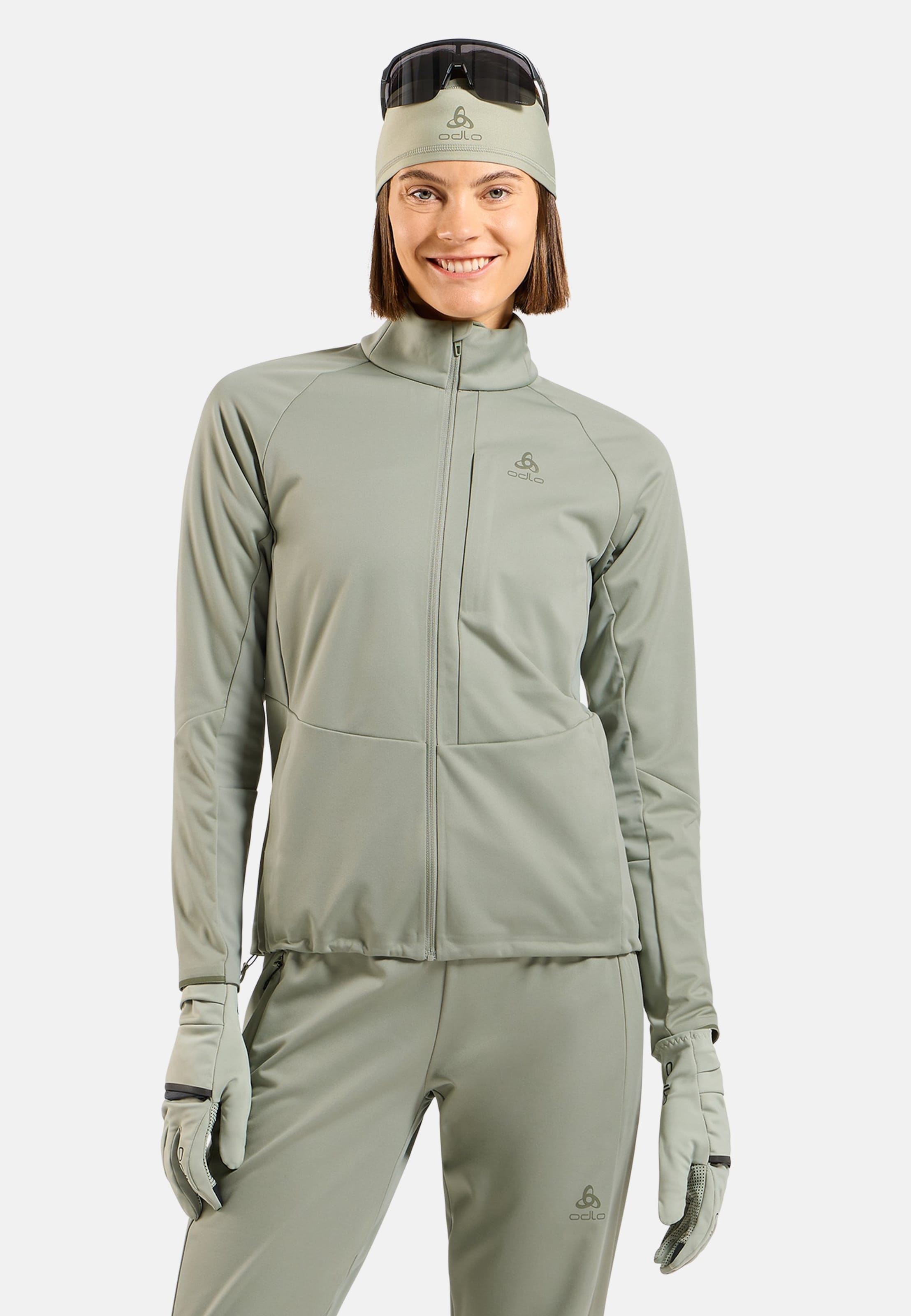 Odlo Winddichte Zeroweight Elite Langlaufjacke für Damen, M, grün