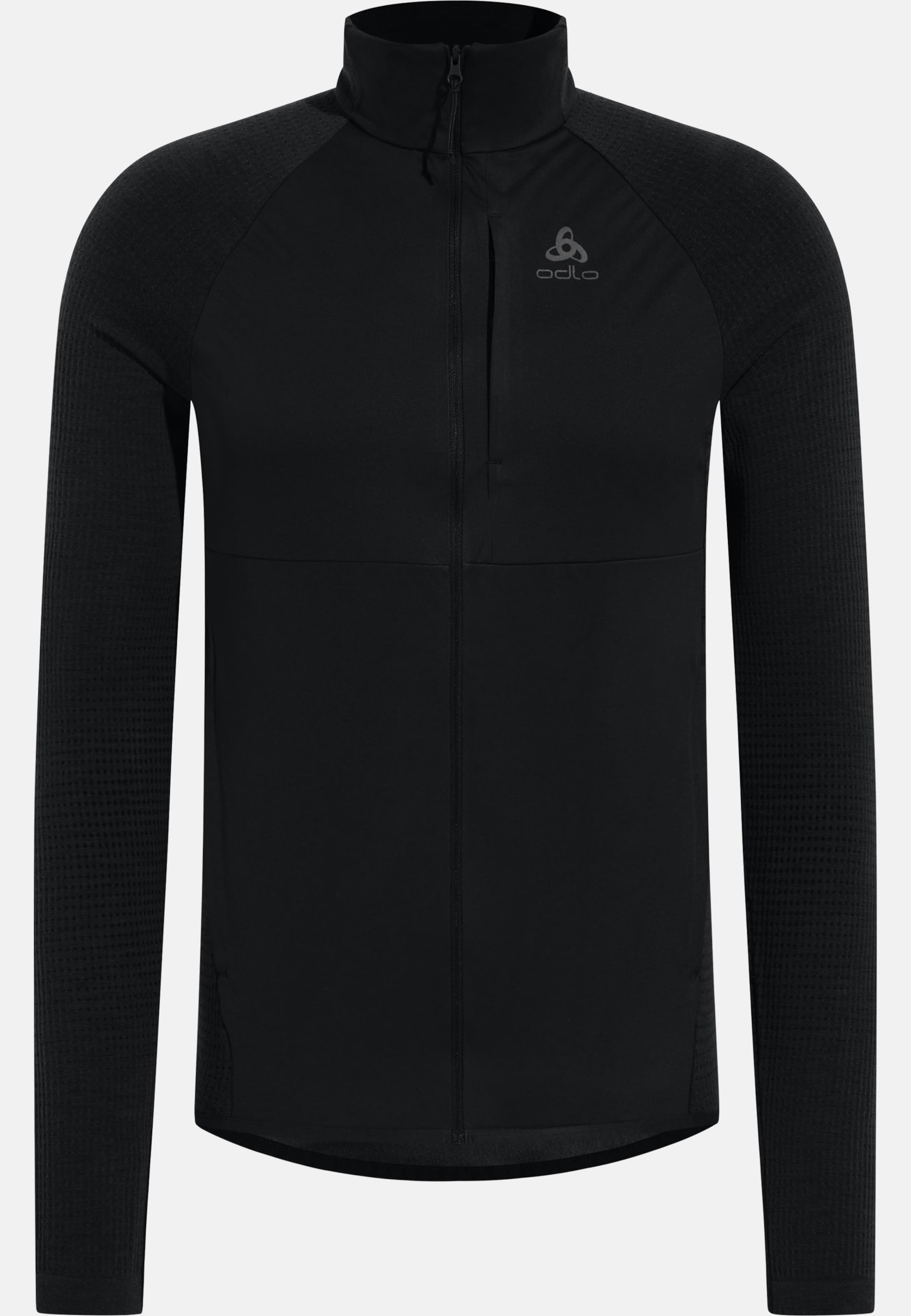 Odlo Winddichte Zeroweight Pro Performance Wool Hybrid-Langlaufjacke für Herren, XL, schwarz