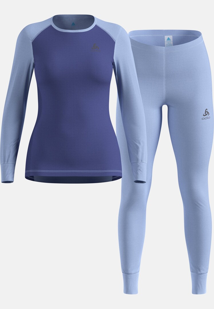 The Active Warm Base Layer Set in blue heron skipper blue High