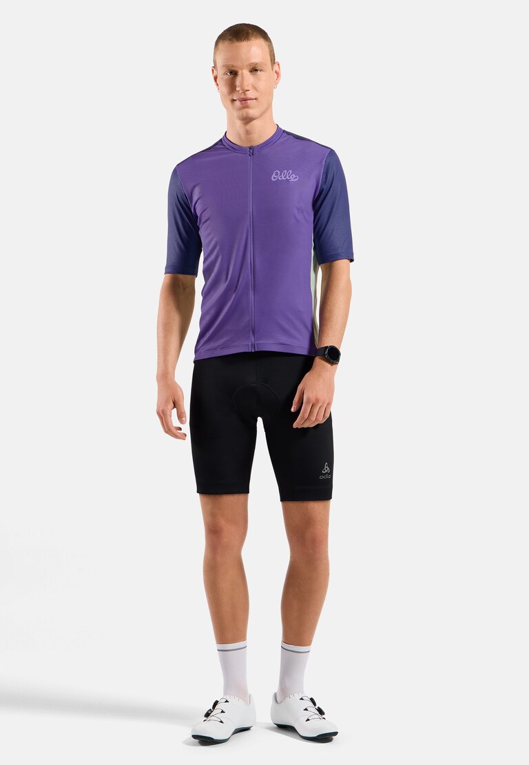 The Essentials heritage print full-zip cycling jersey