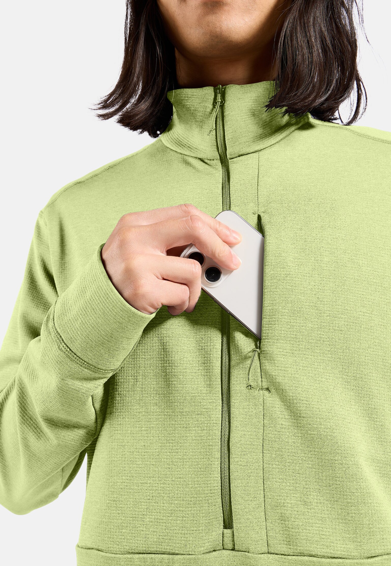 Essentials Multisport Mid Layer aus Grid-Fleece mit Halbreissverschluss