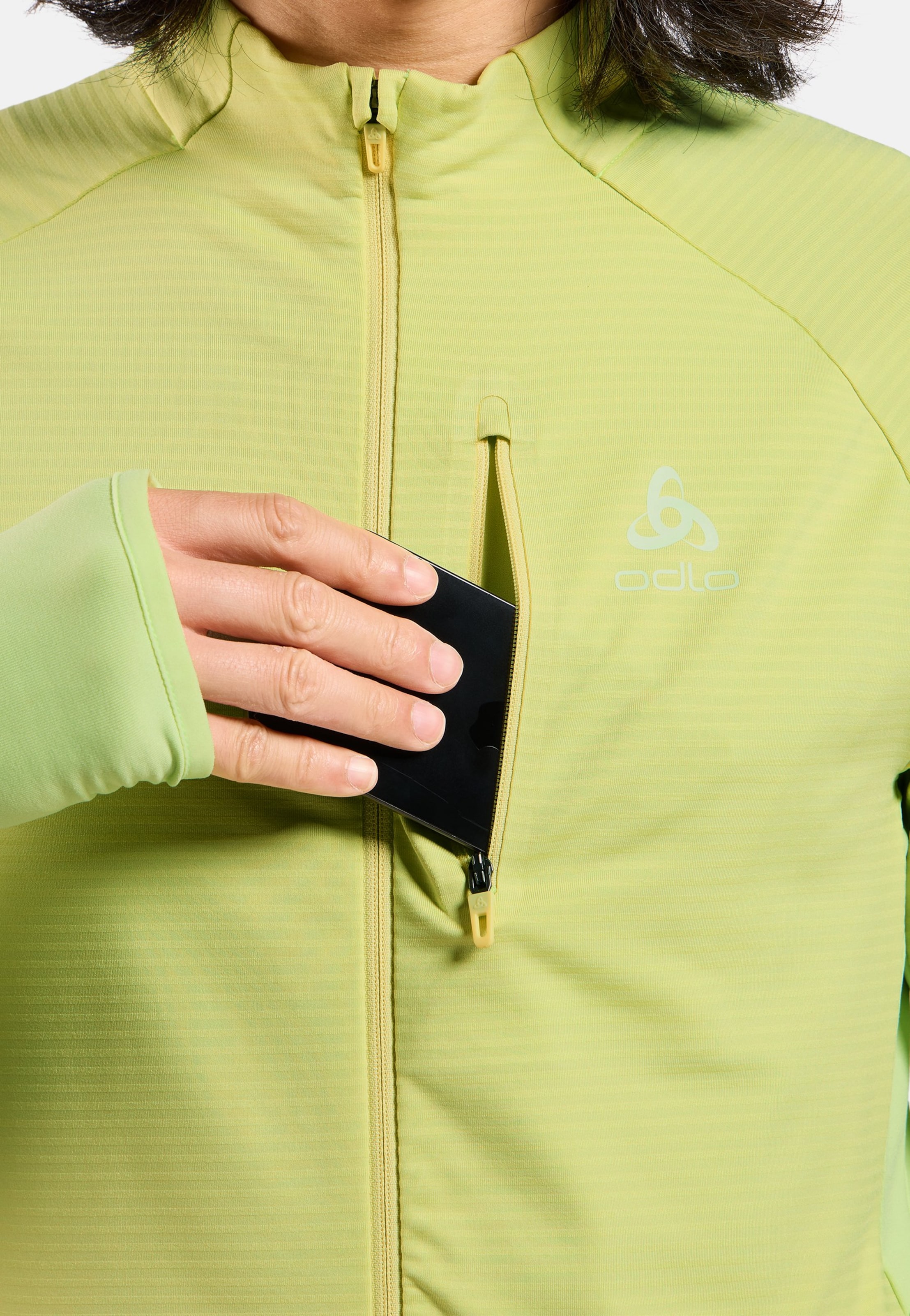 Odlo Damen Mid Layer Tencia – Funktionsoberteil Aus Gitter-Fleece Mit Reißverschluss, Stehkragen & Brusttasche