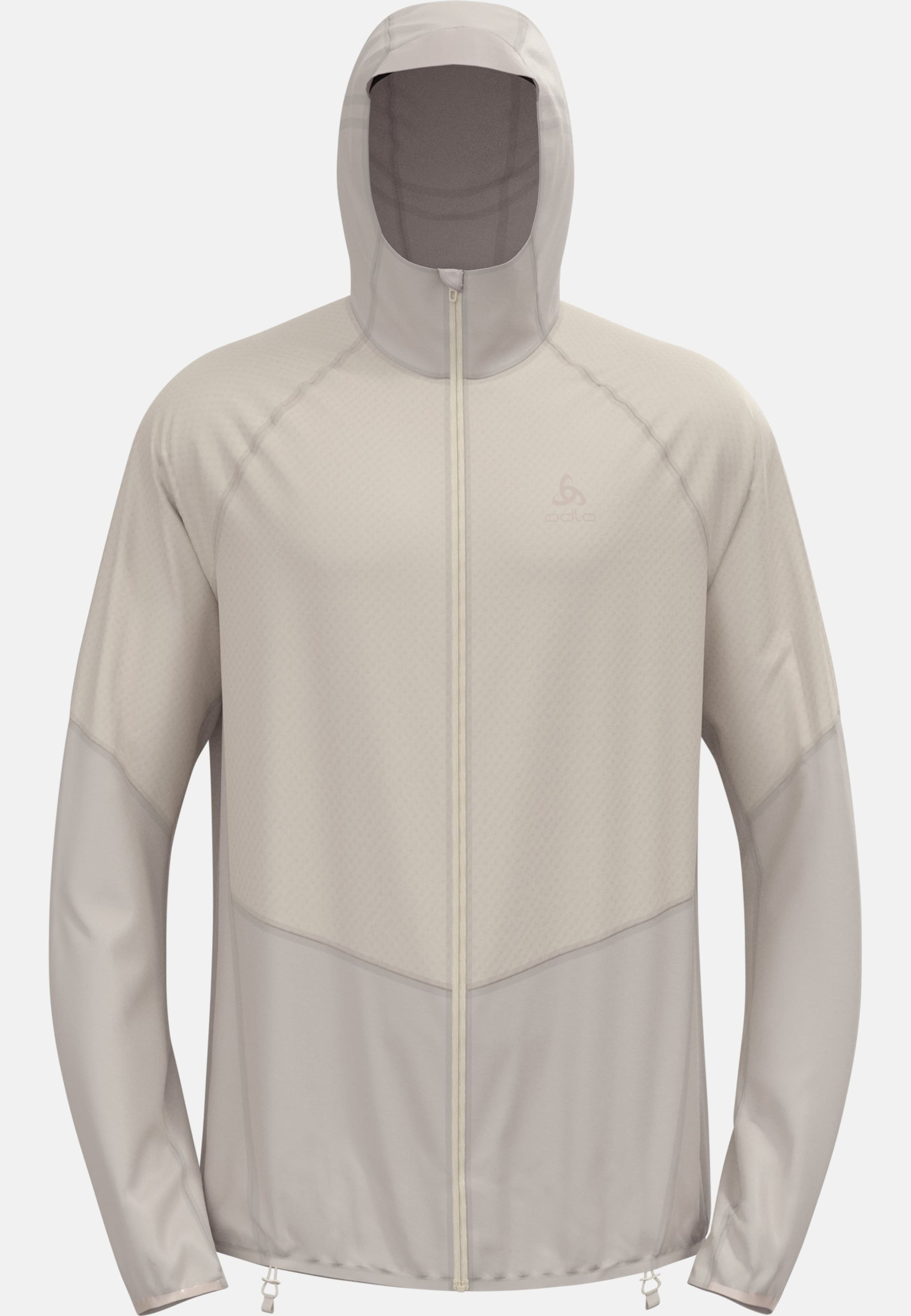 Odlo Isolierte und wasserdichte Dual Dry Performance Knit Laufjacke für Herren, L, beige