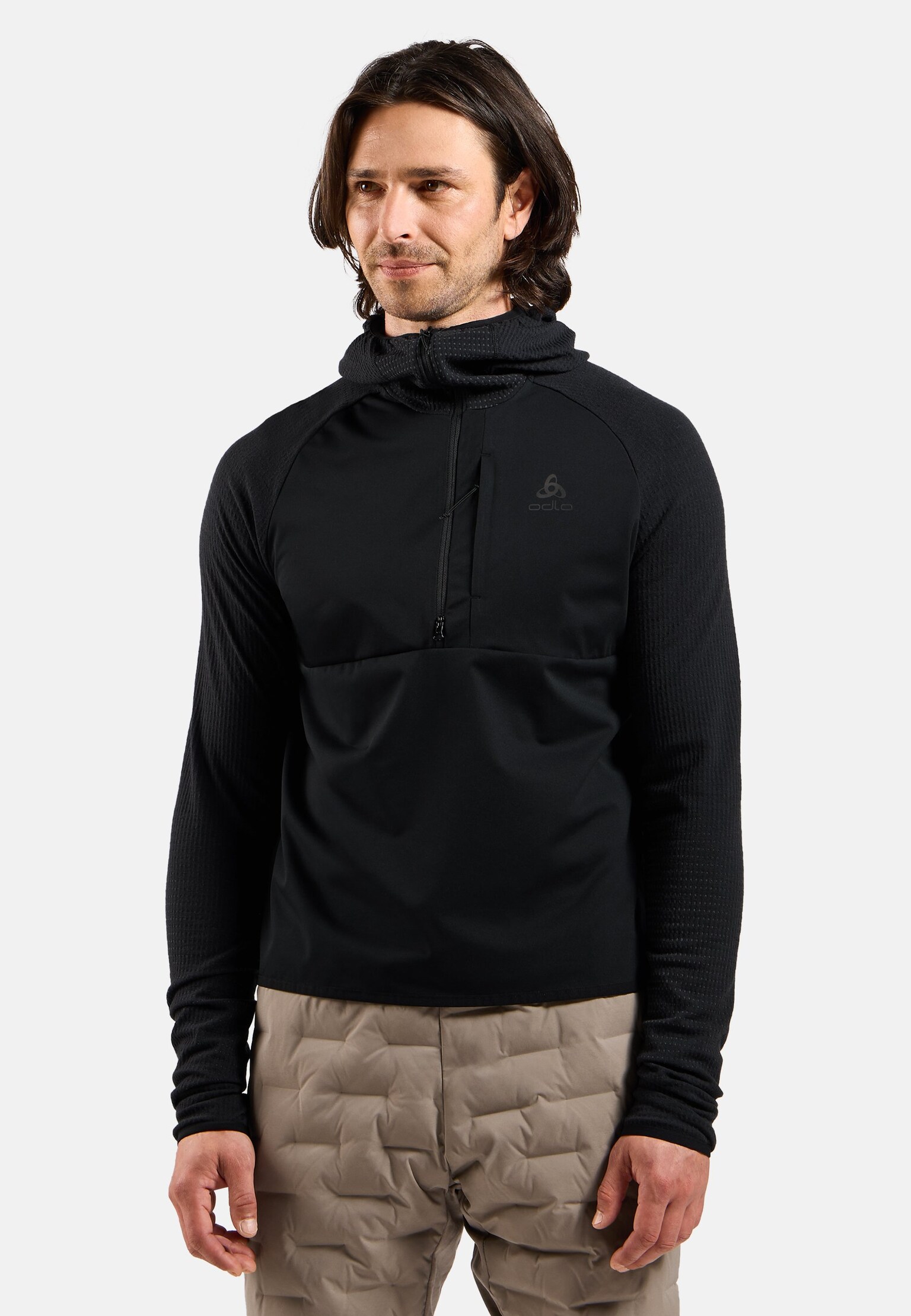 Mid layer con cappuccio antivento senza cuciture Zeroweight Pro Performance Wool