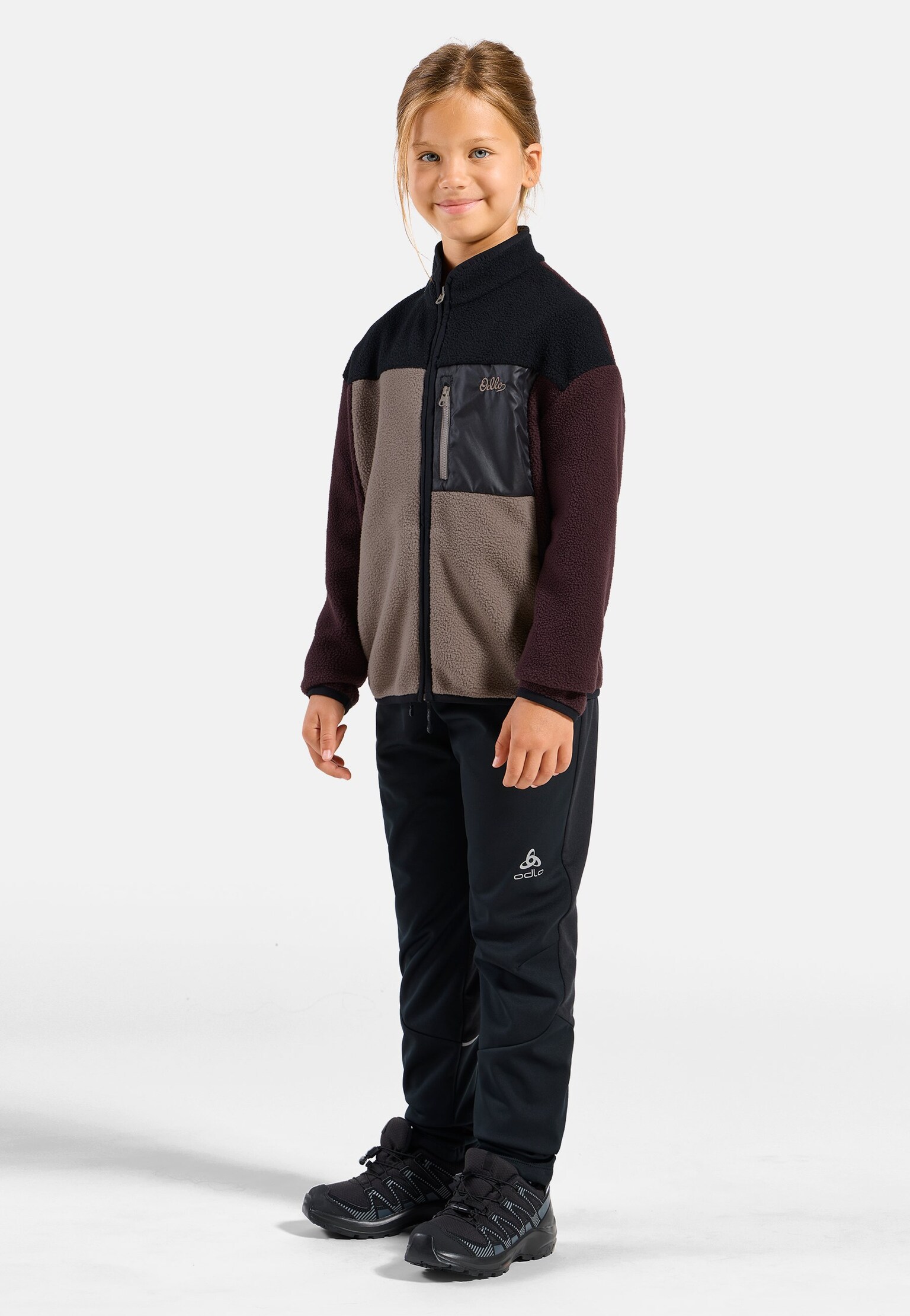 Essentials Mid Layer mit Reissverschluss in Colourblocking-Optik für Kinder