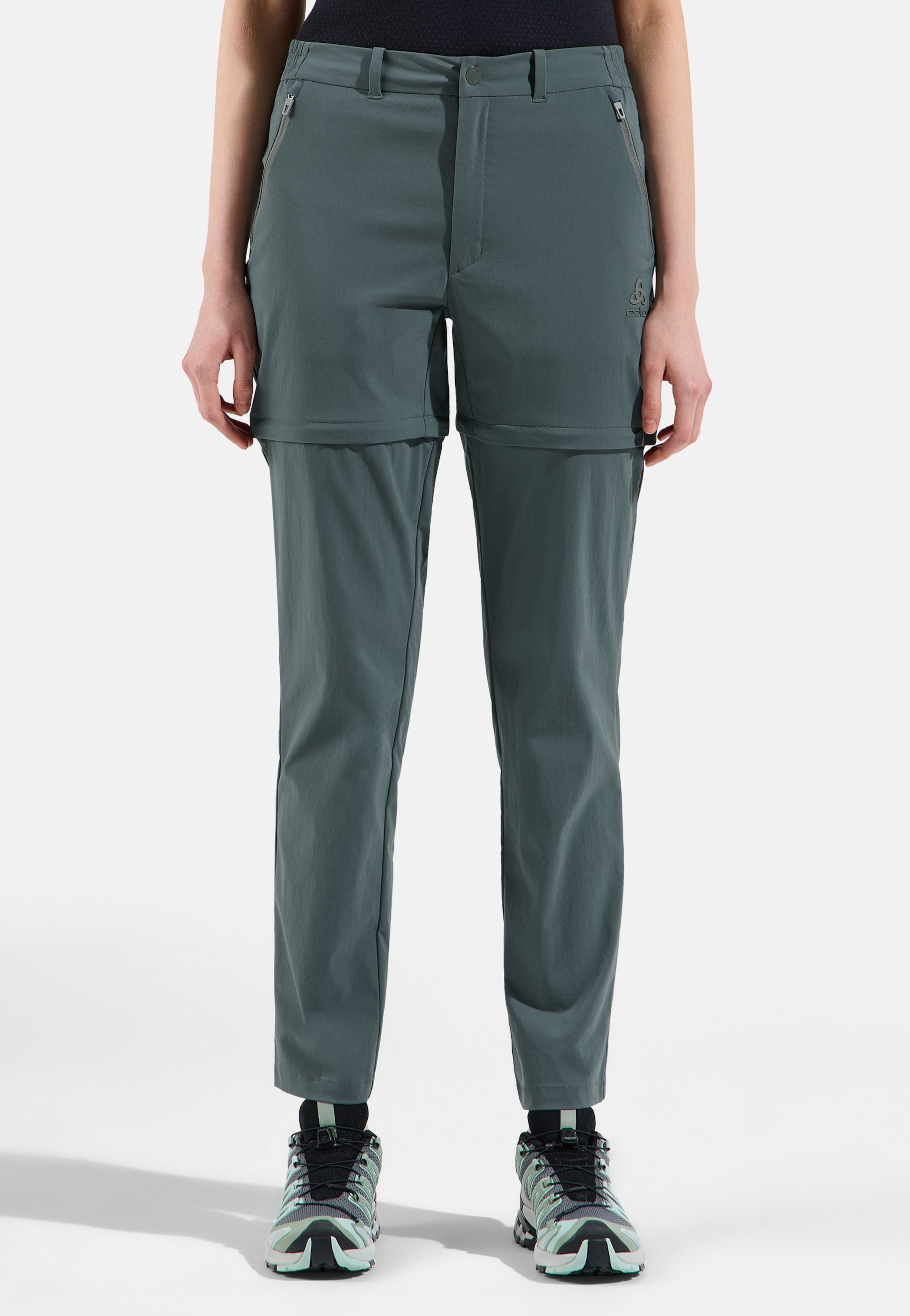 Odlo Ascent Light Zip-Off Wanderhose für Damen, 42, grau