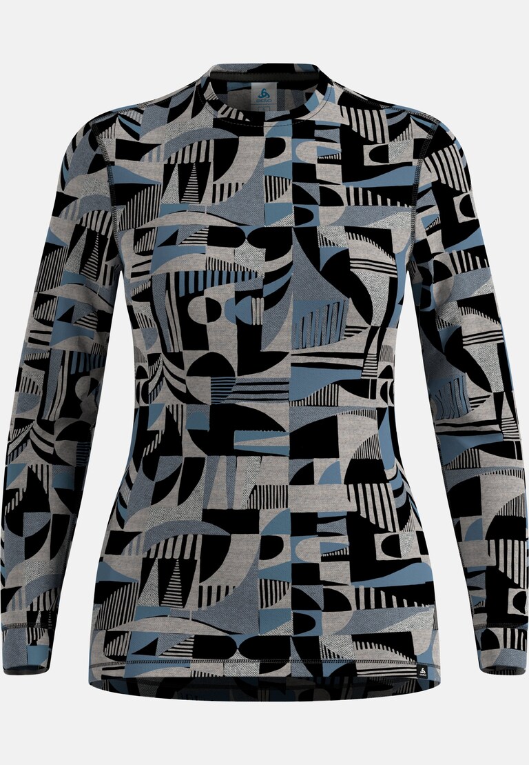 Maglia base layer girocollo a trama jacquard Merino Warm