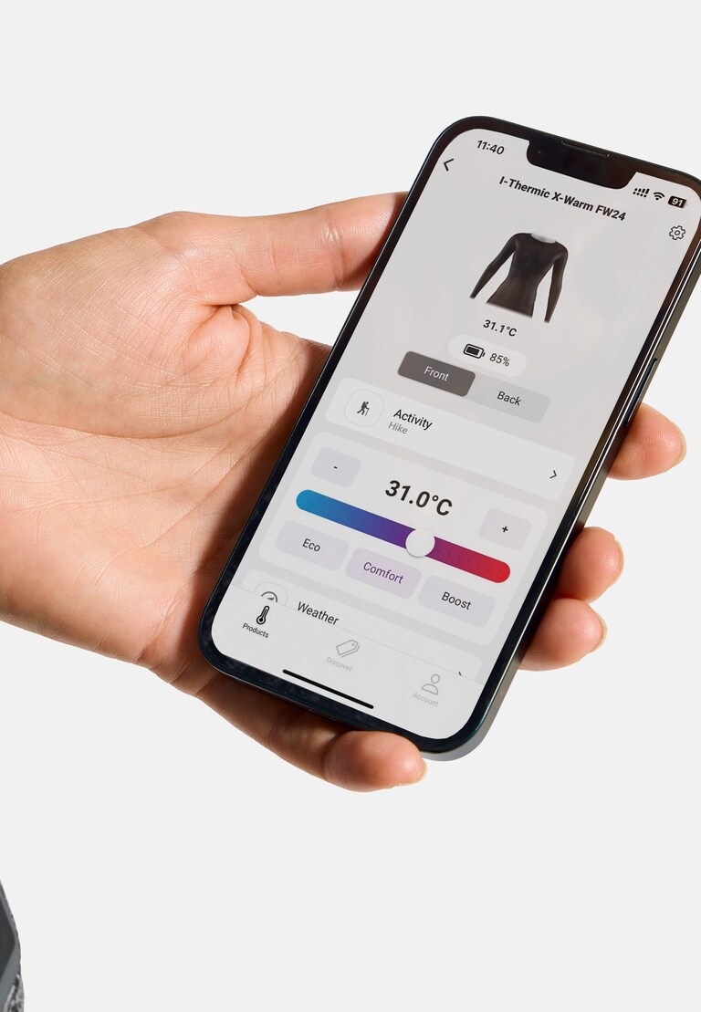 The I-Thermic X-Warm base layer top 2.0 + rechargeable battery