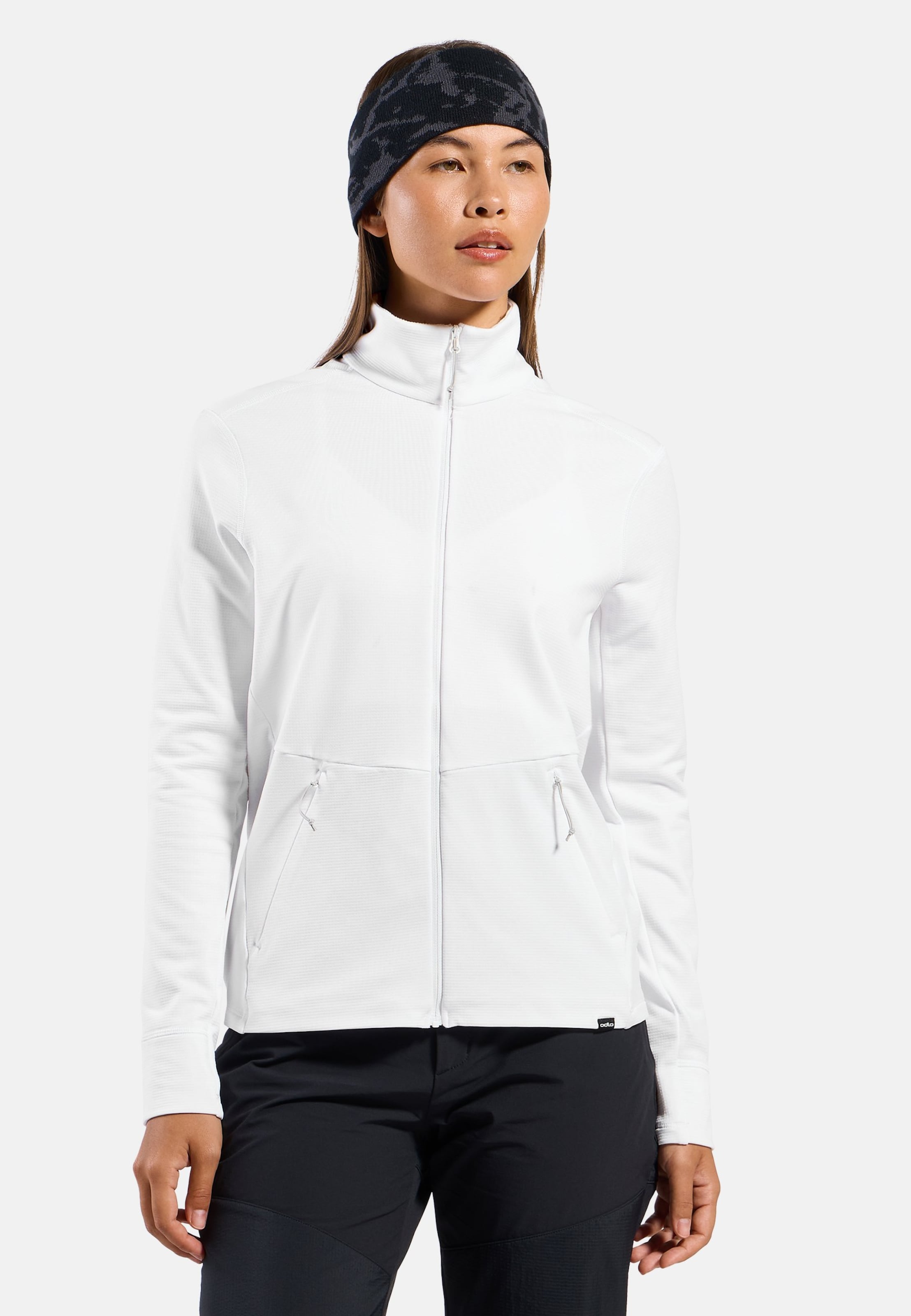 Odlo Grid Fleece Mid Layer Full-Zip für Damen - Wandern, Ski & Snow - weiss, L