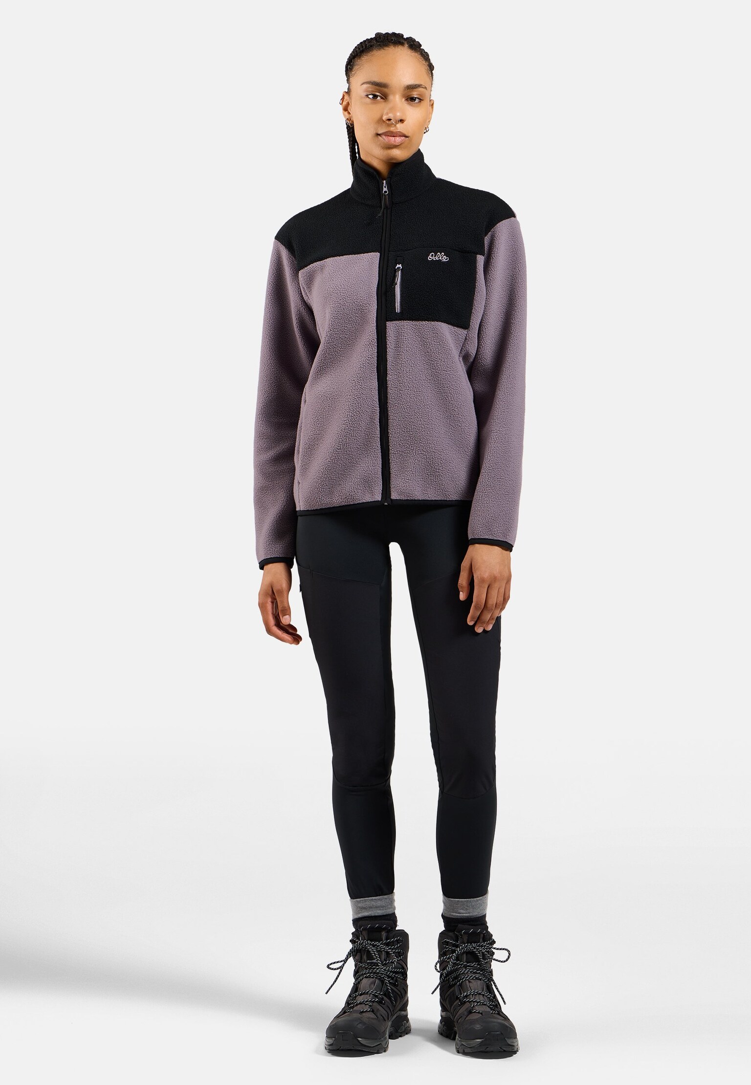 Essential High Pile Blocked Mid Layer Full-Zip