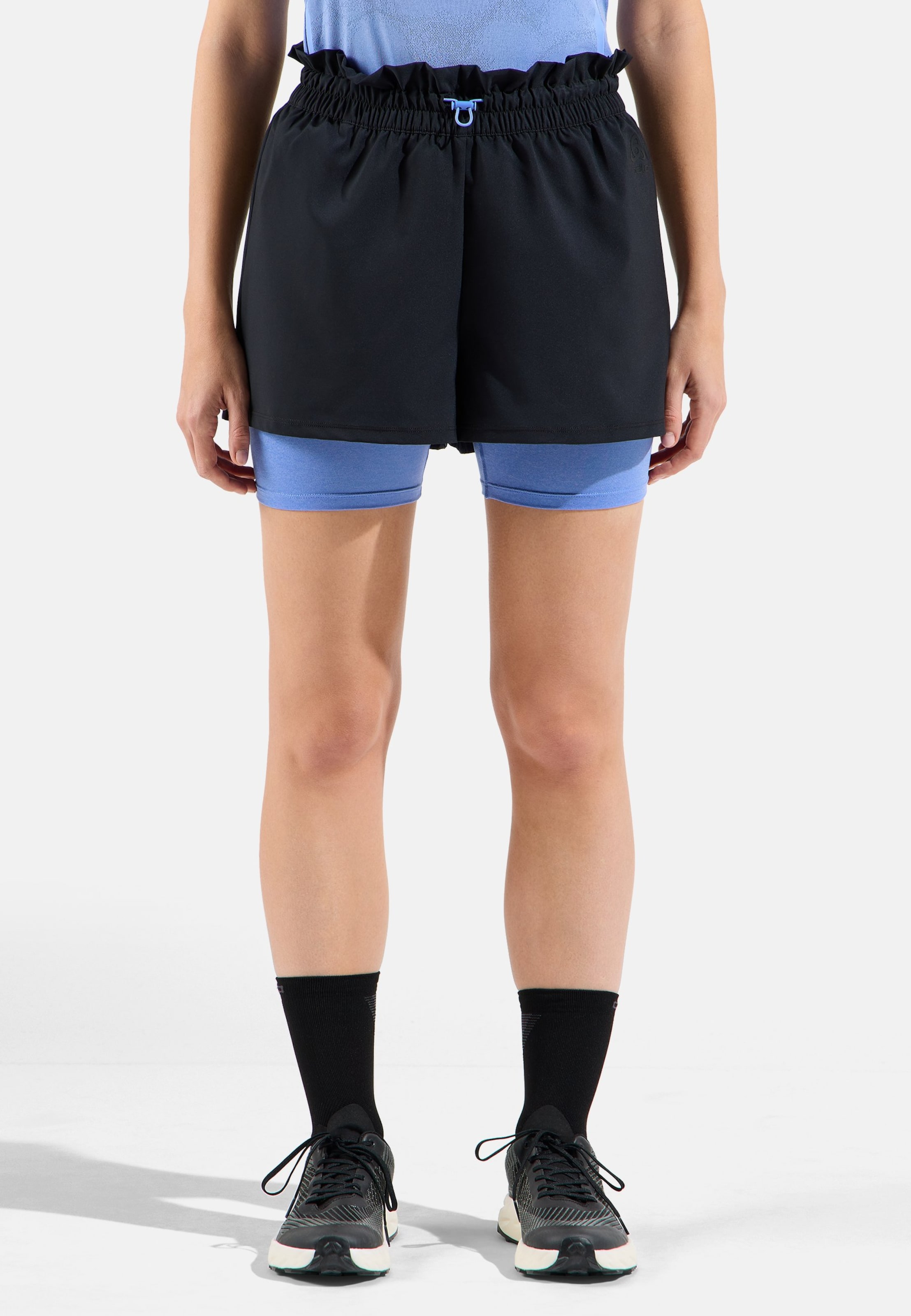 Odlo Active 365 5 Inch 2-in-1 Shorts für Damen, L, schwarz