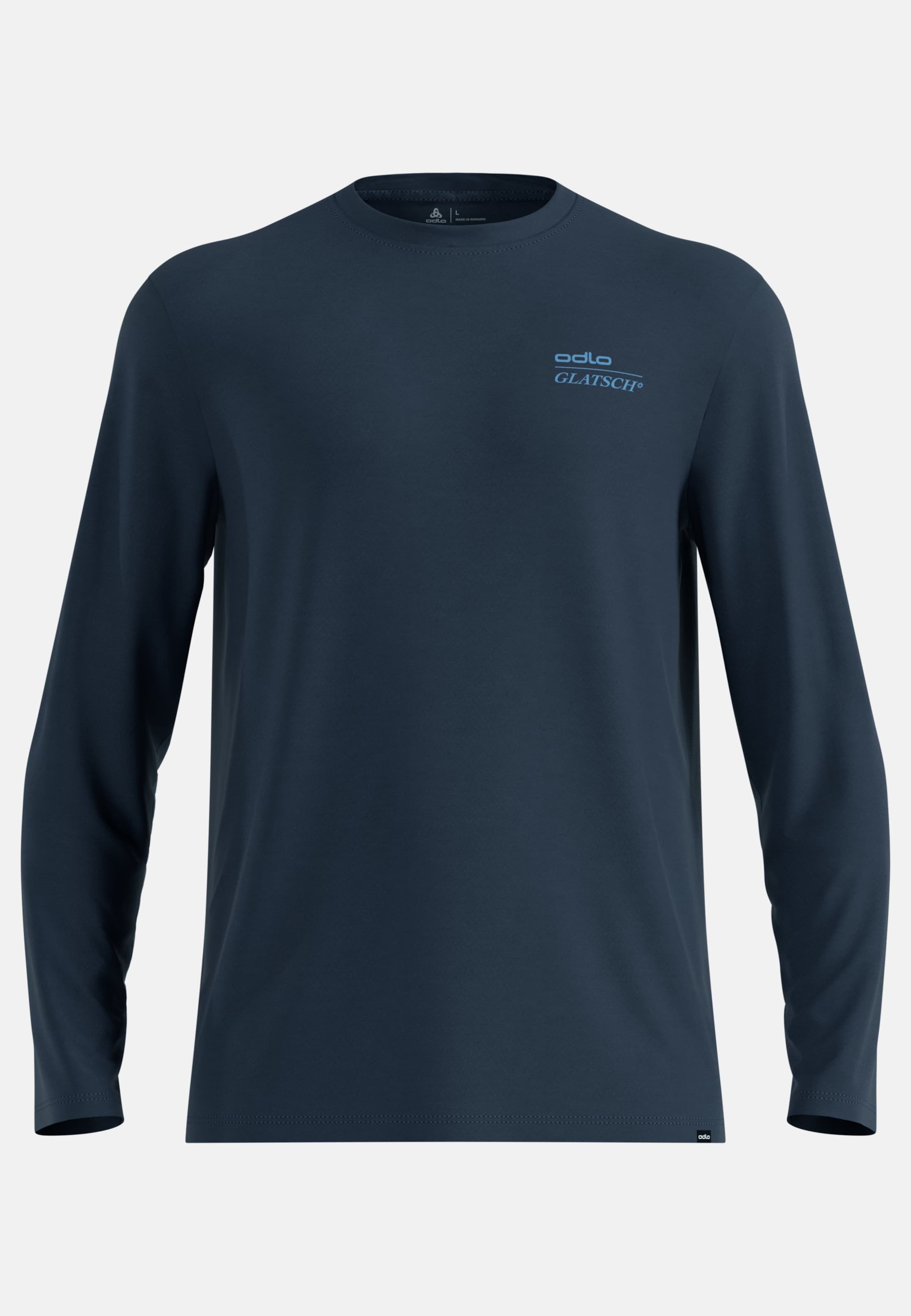 Odlo Merino 200 X Frozen Lake Langarmshirt für Herren - Wandern, Casual Comfort - marineblau, L