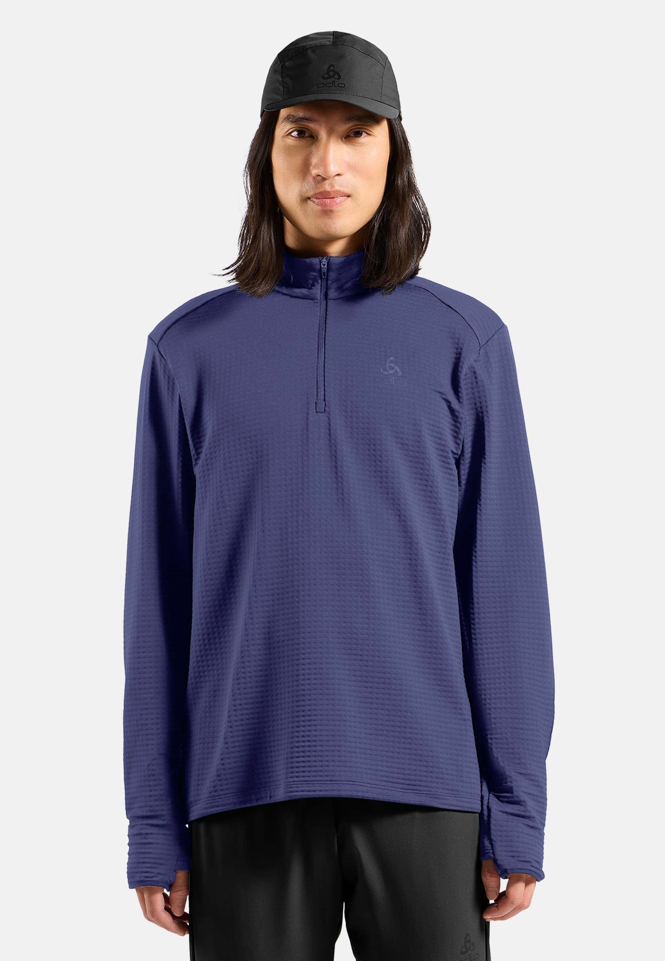 Odlo Essentials Thermal Laufshirt mit Halbreissverschluss für Herren, L, lila