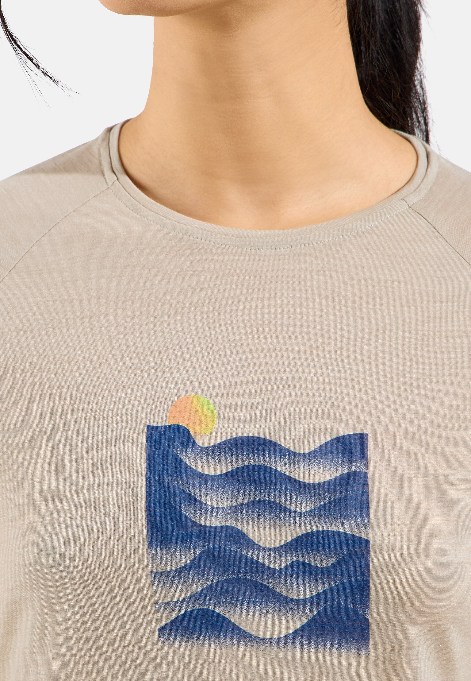 Ascent Performance Wool 130 T-Shirt mit Sonnenuntergangsmotiv