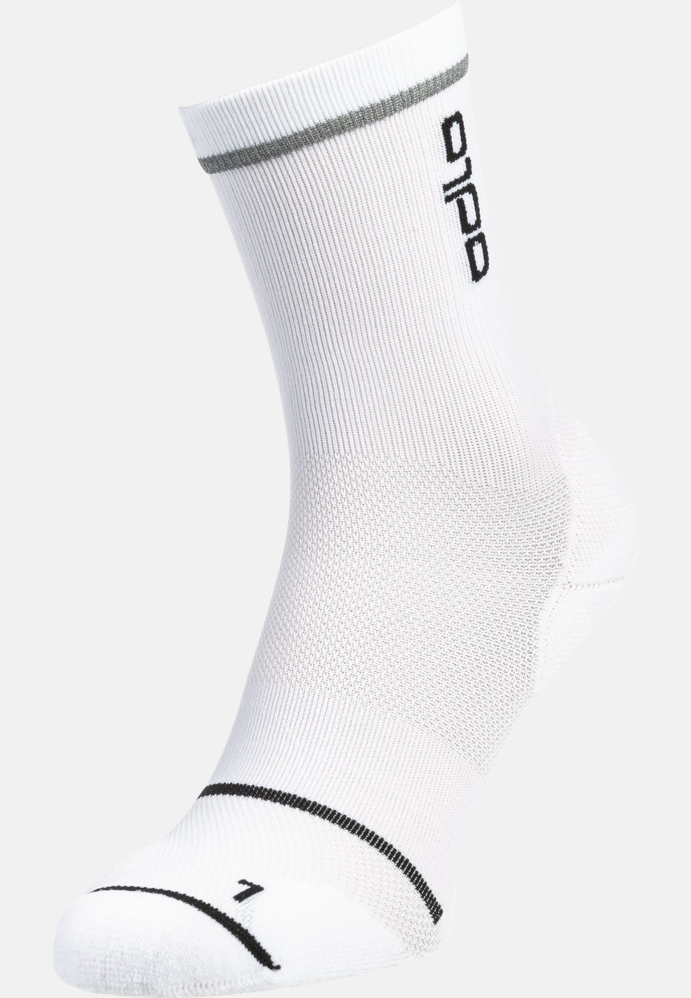 Odlo Ceramicool Micro-Crew Radsocken mit reflektierenden Details, 36-38, weiss