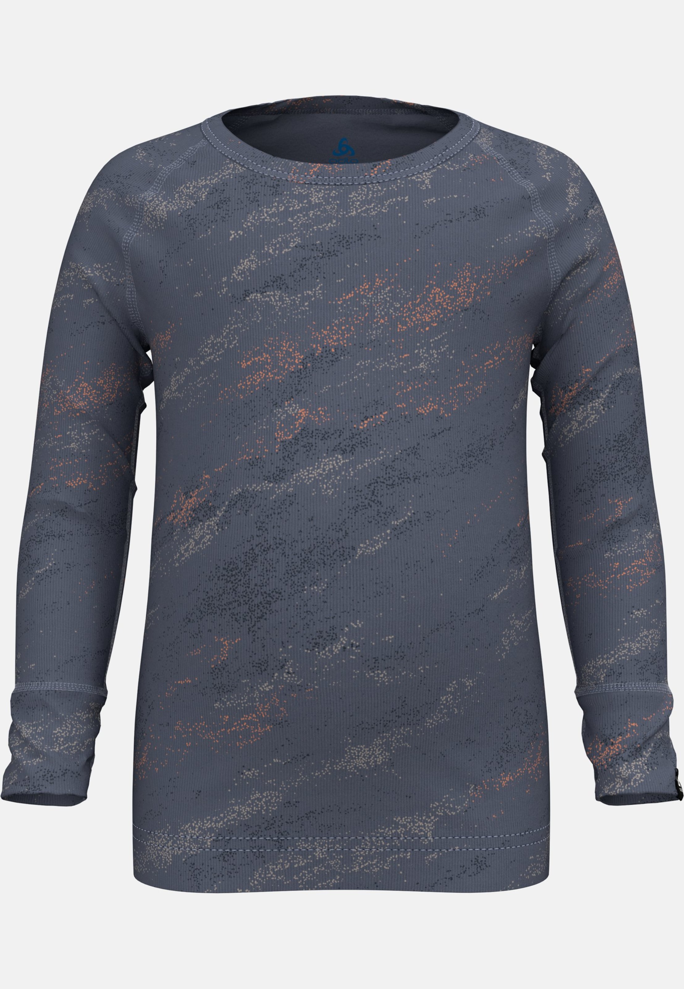 Odlo Active Warm Base Layer mit „Save our winter!“-Grafik für Kinder, 80, grau