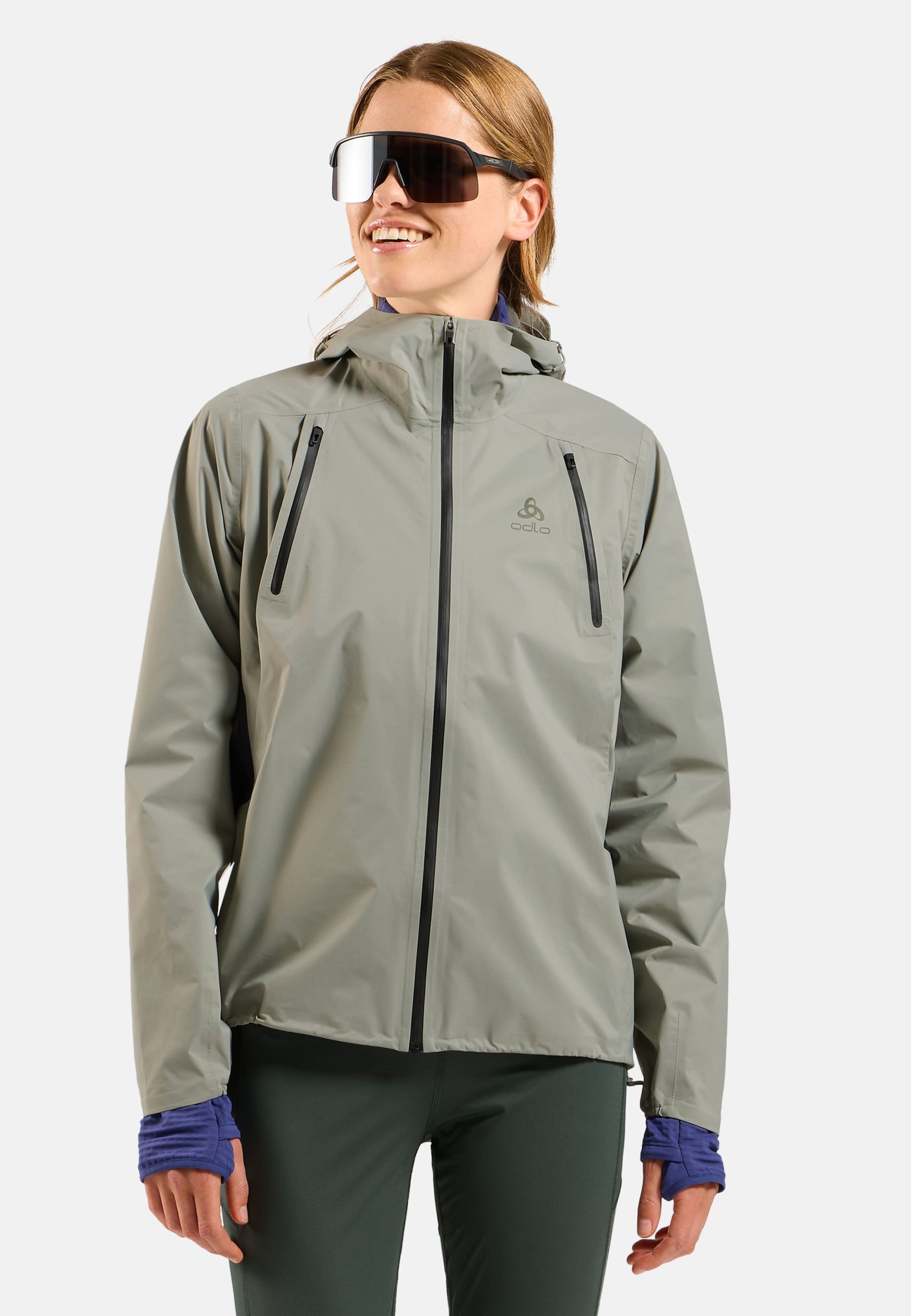 Odlo Wasserdichte X-Alp Pro 2.5L Jacke für Damen, L, grün