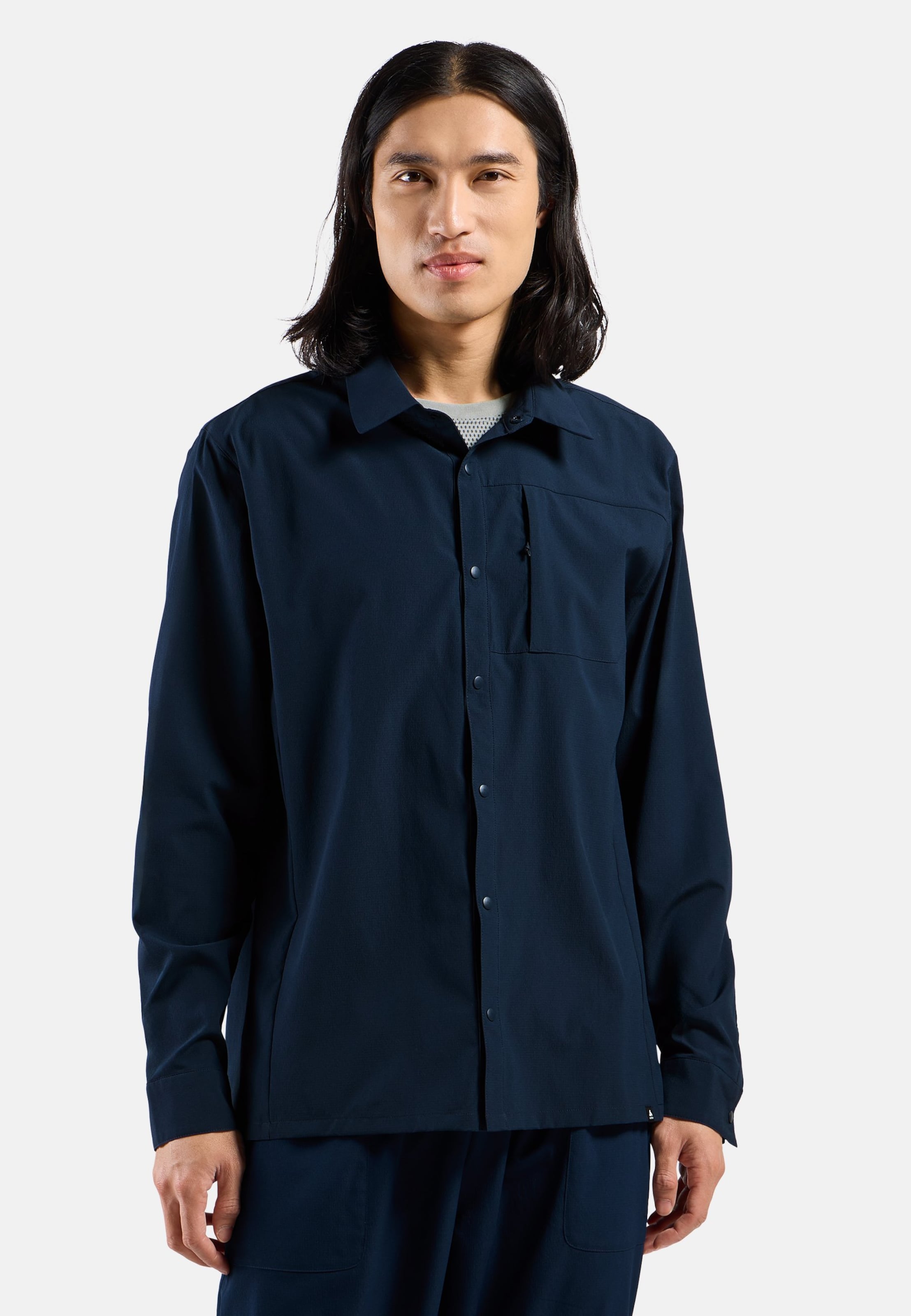Odlo Essentials Langarm-Wanderhemd für Herren, XXL, blau