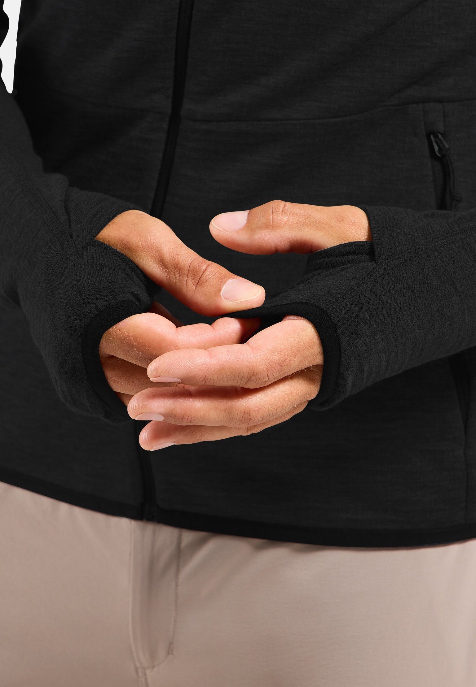 Ascent midlayer met capuchon en rits