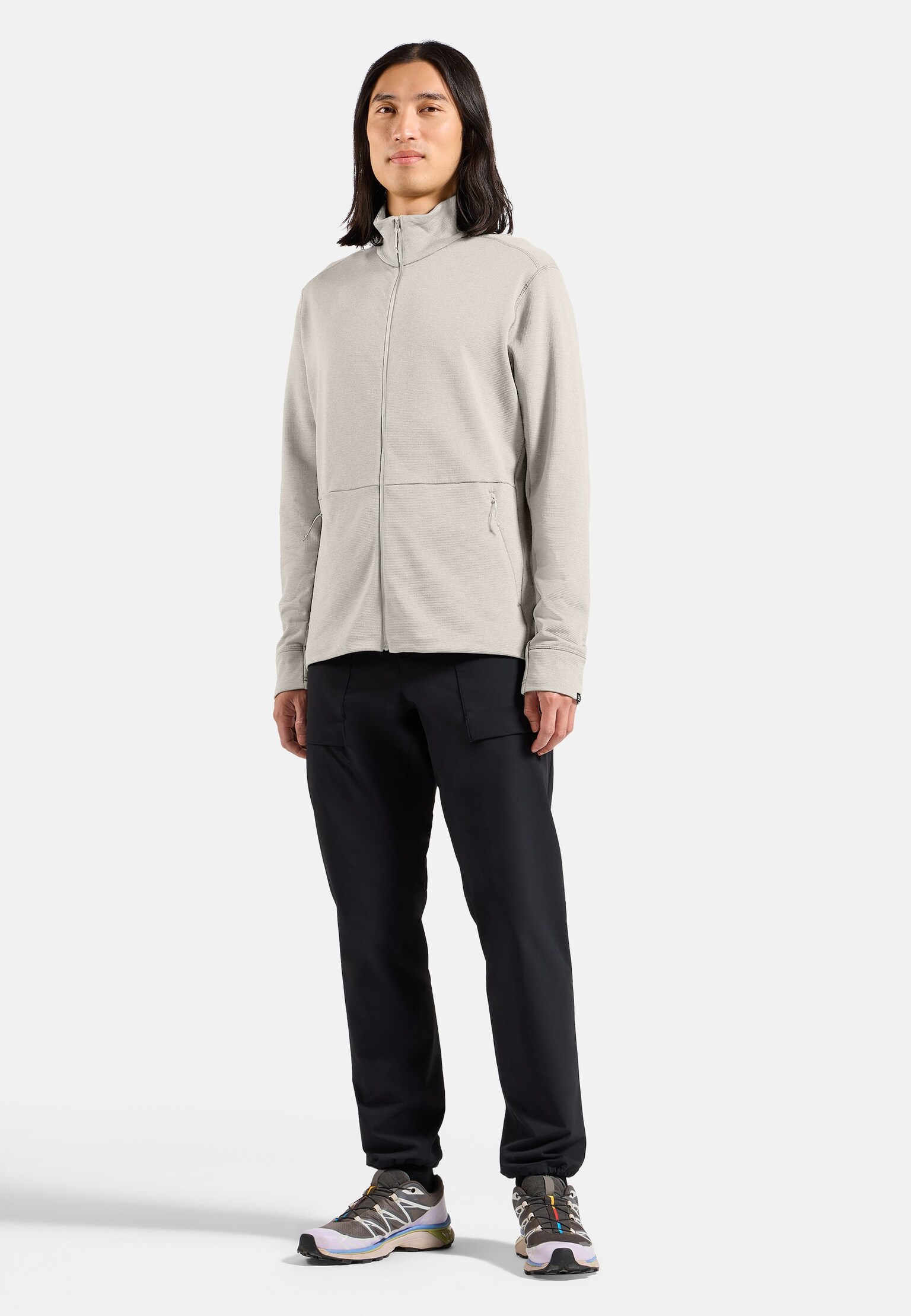 The Essentials grid fleece full-zip multisport mid layer