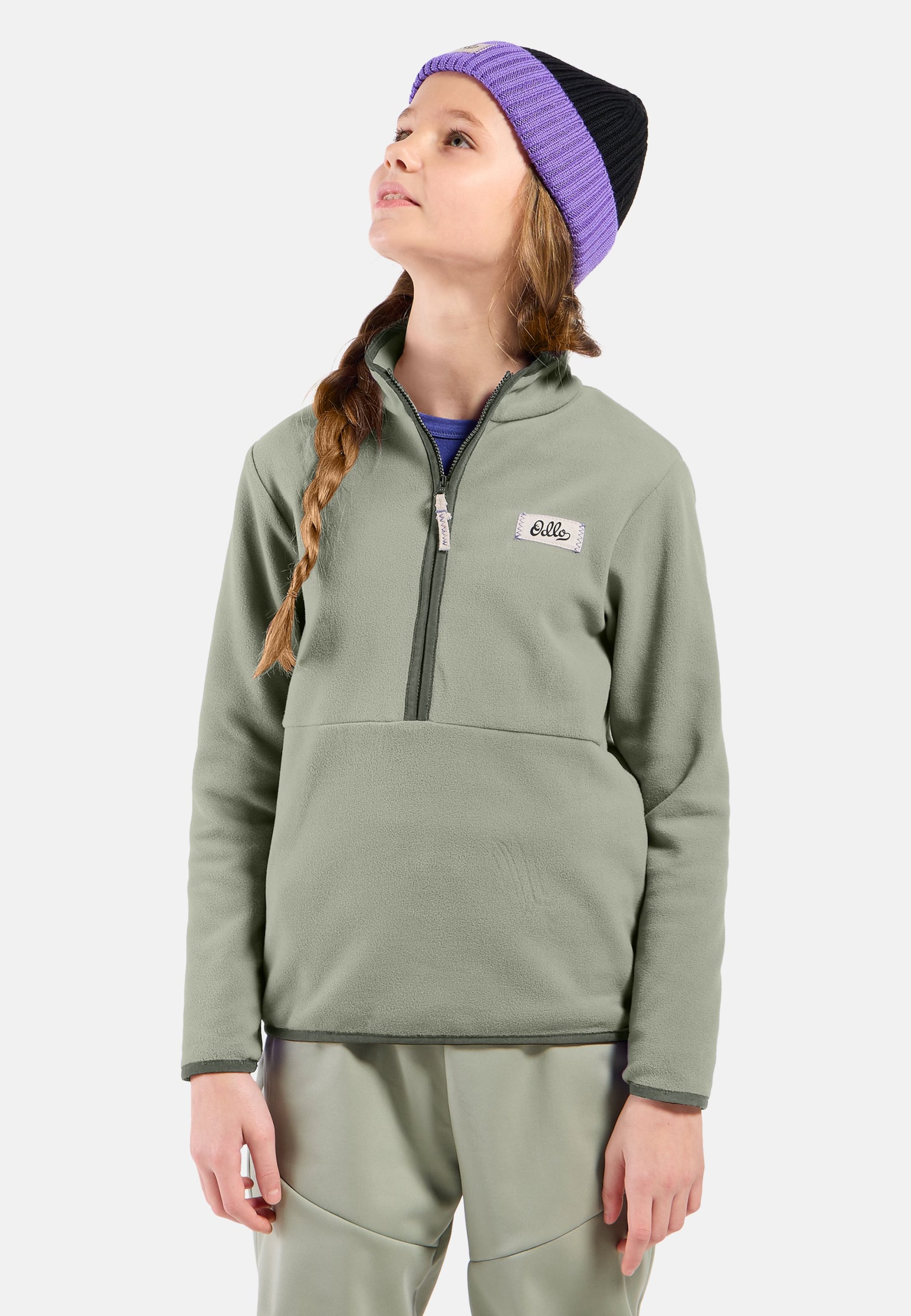 Odlo Adventurer Mid Layer mit Halbreissverschluss für Kinder, 104, grün