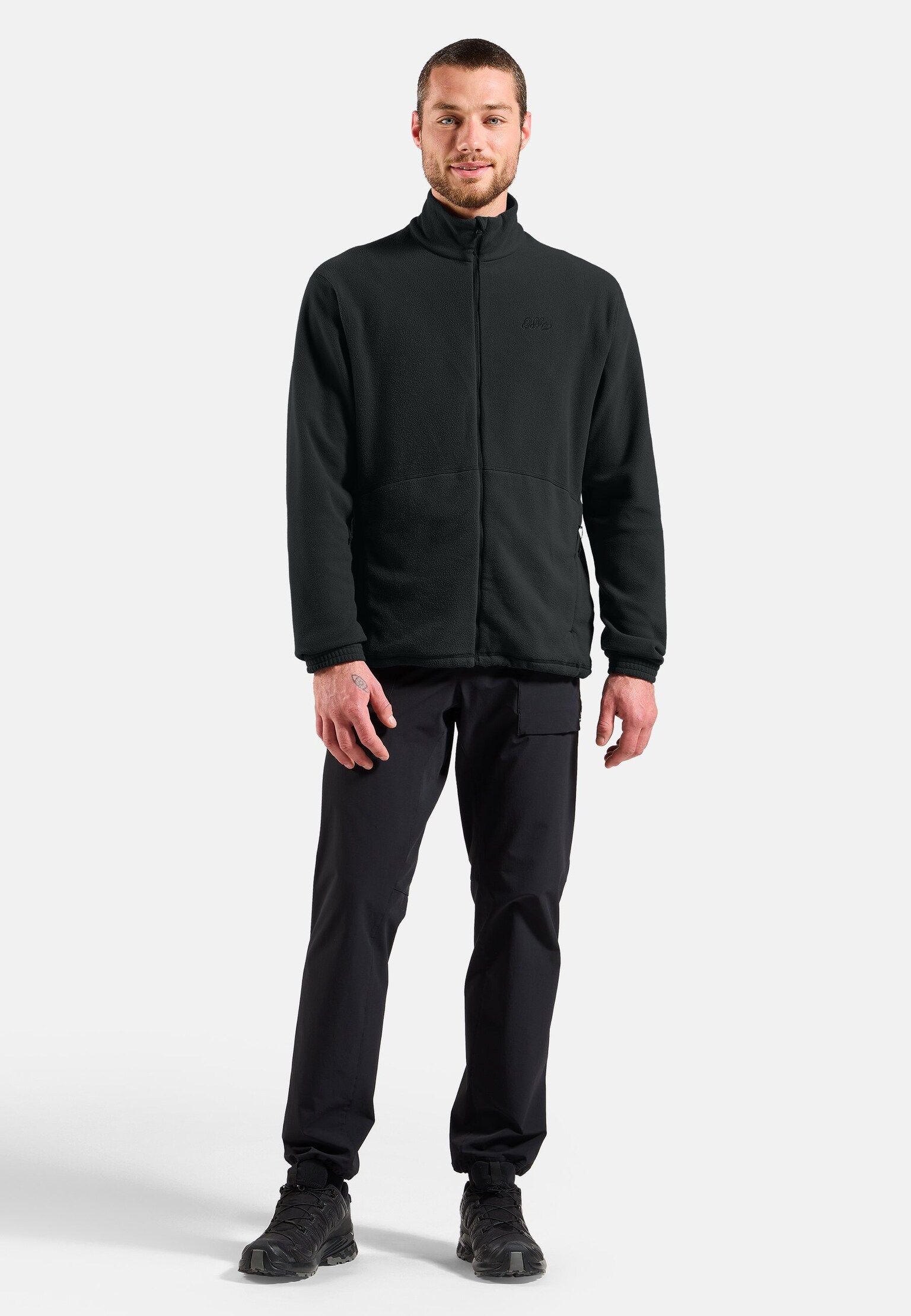 Mid layer multisport Essentials in pile classico a zip intera