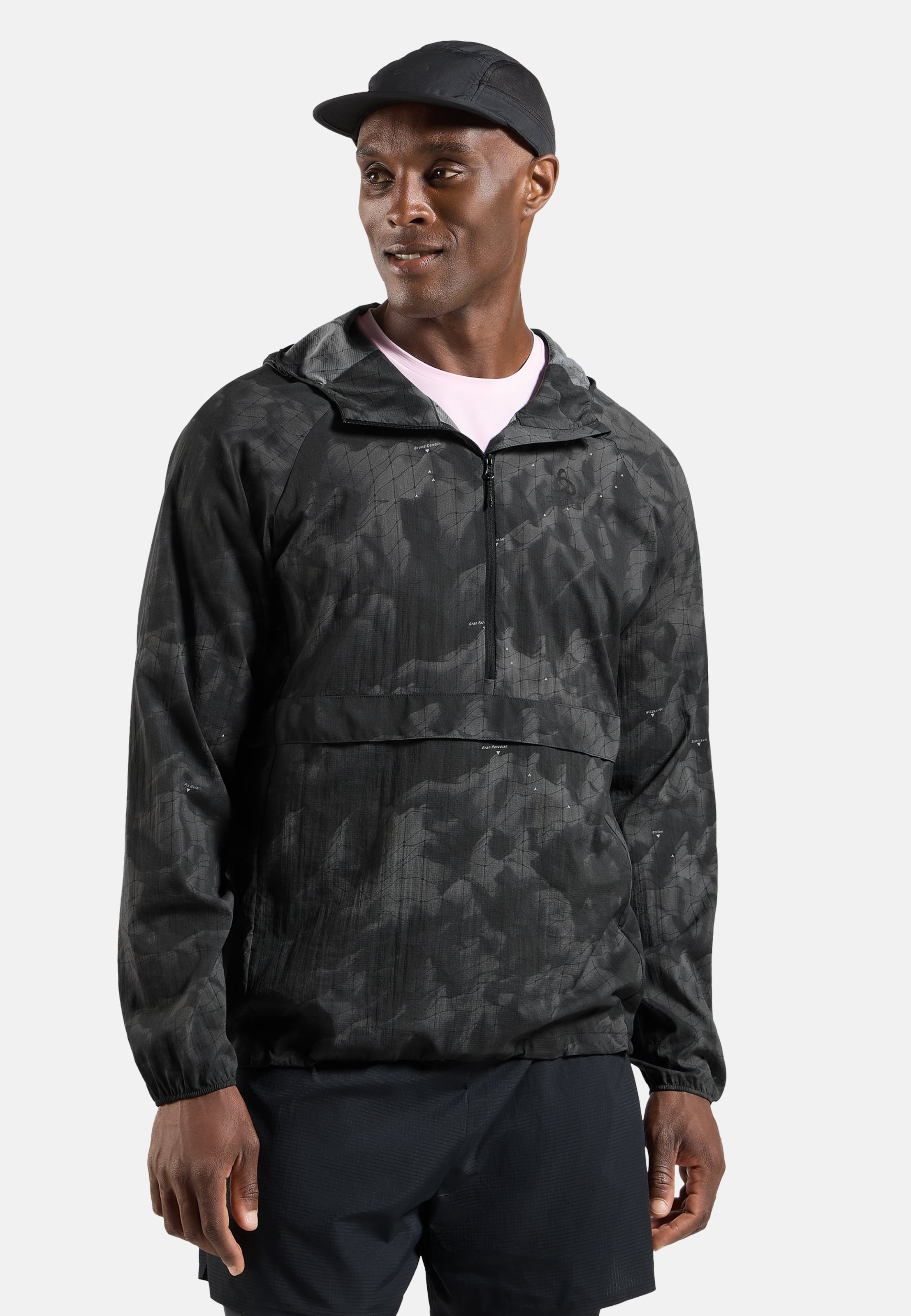 Odlo Zeroweight Print Laufjacke für Herren - Running - schwarz, S