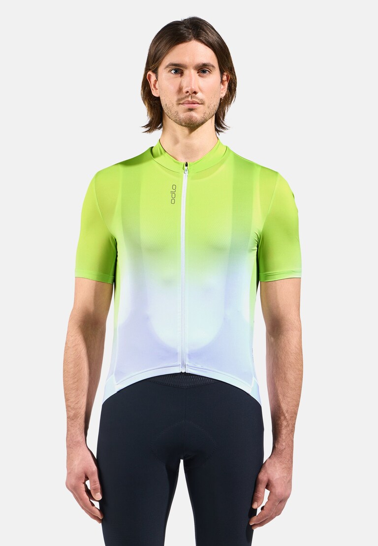 The Zeroweight Chill-Tec print short sleeve cycling jersey