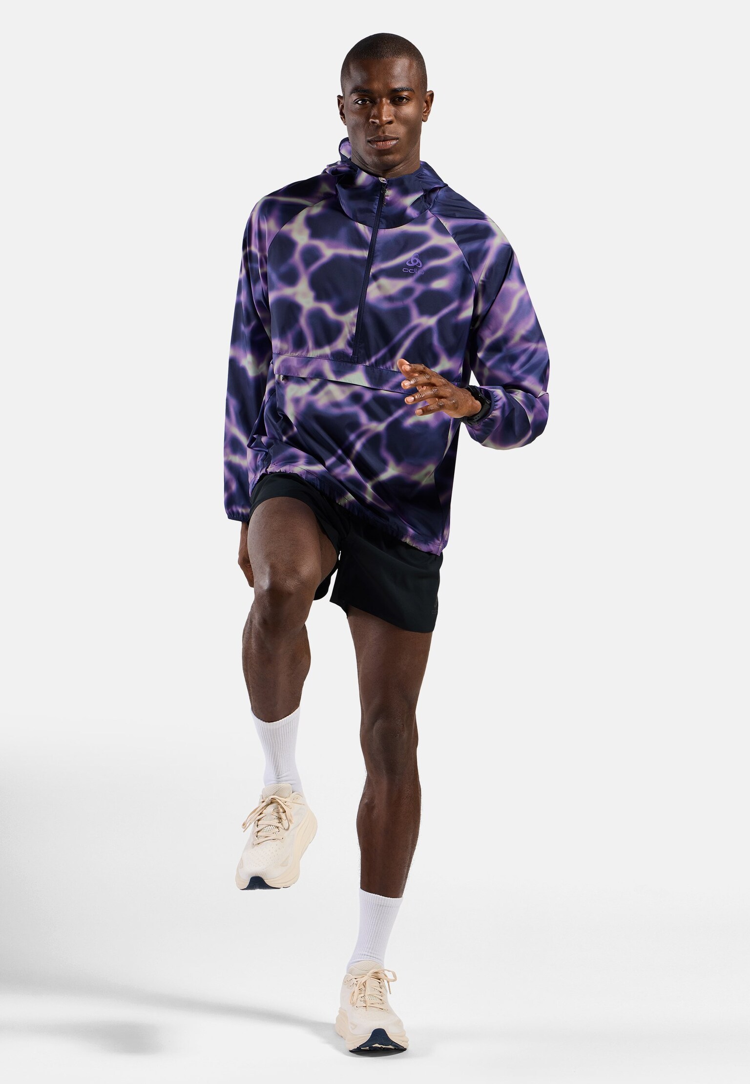 The Zeroweight print hooded running anorak
