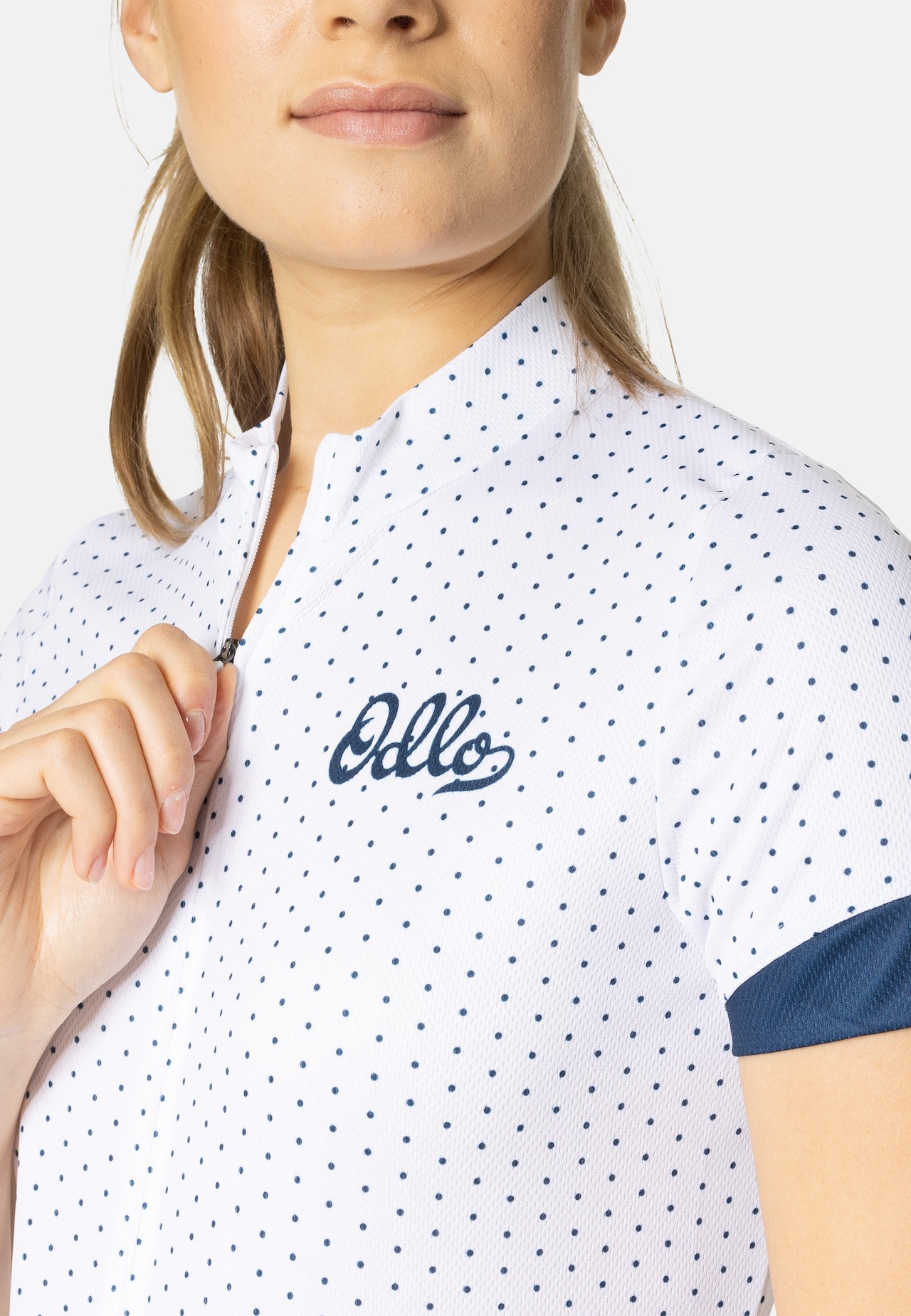 Maglia da ciclismo Essential con stampa a collo alto e zip intera