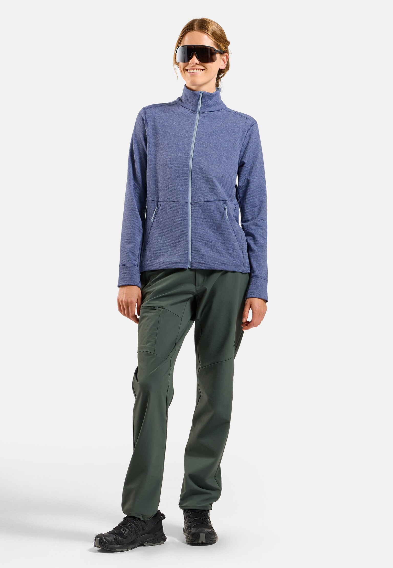 Veste multisport à zip intégral en polaire à structure quadrillée Essentials