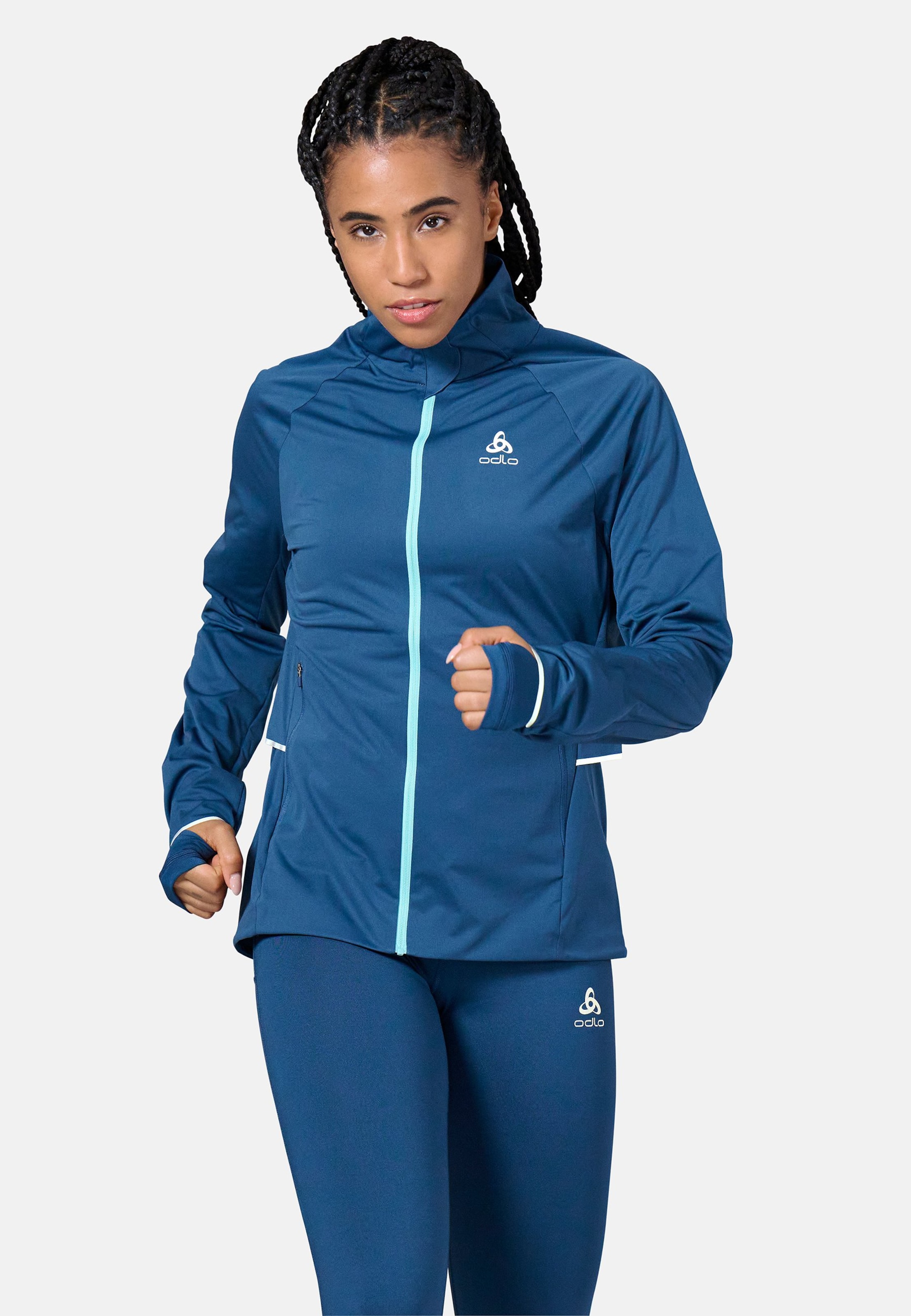 Odlo Zeroweight Pro Warm Laufjacke für Damen, S, blau
