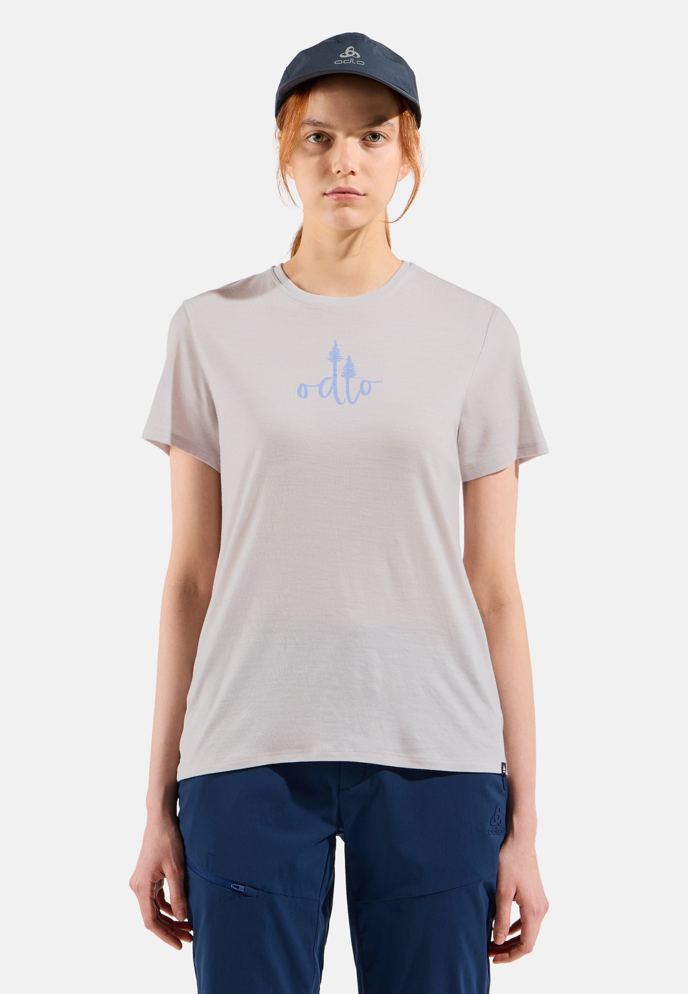 Odlo Ascent Merino 160 Tree Logo T-Shirt für Damen - Wandern - beige, XS